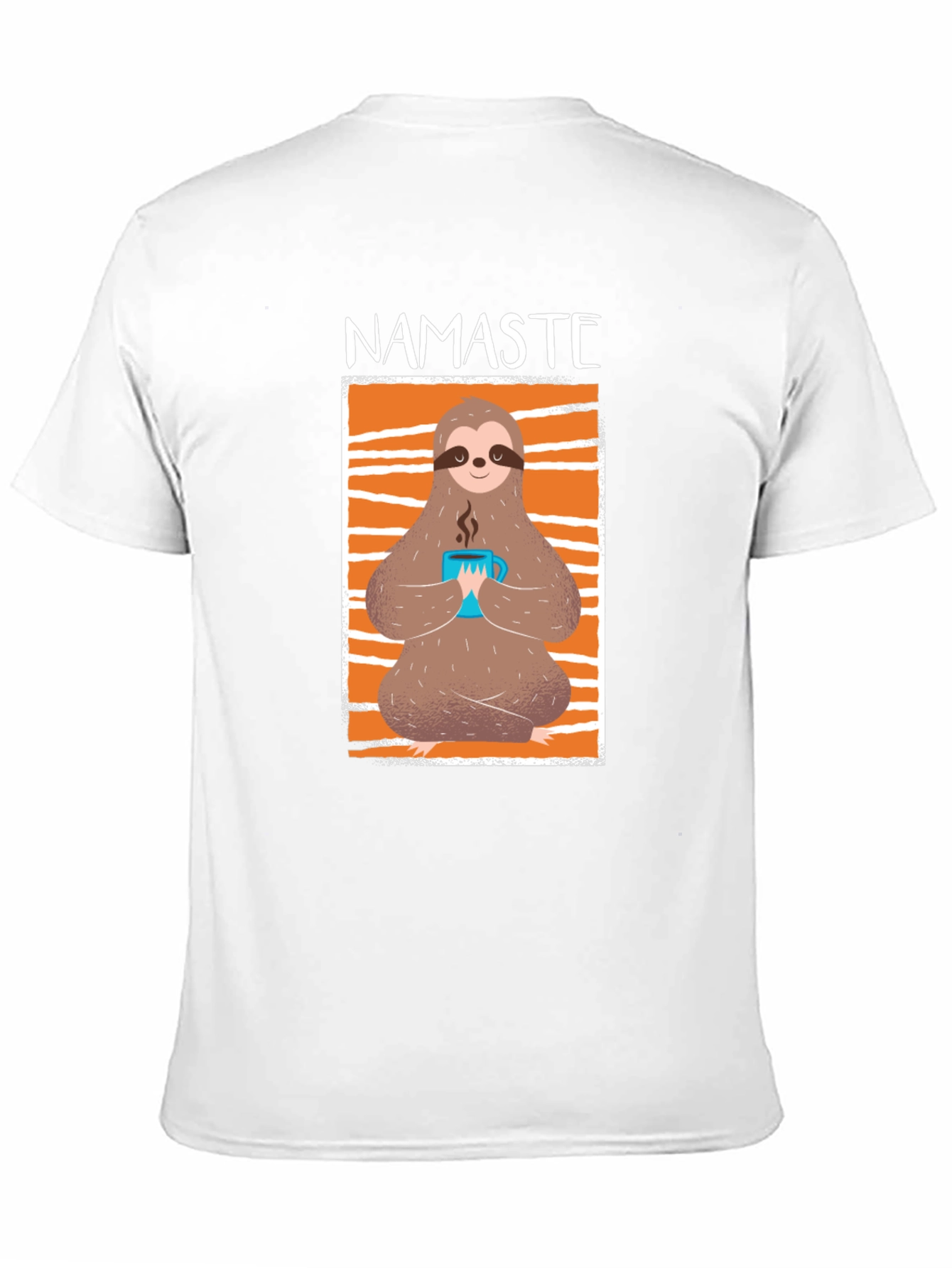 Namaste Sloth Coffee T-Shirt: Relaxed Yoga Tee