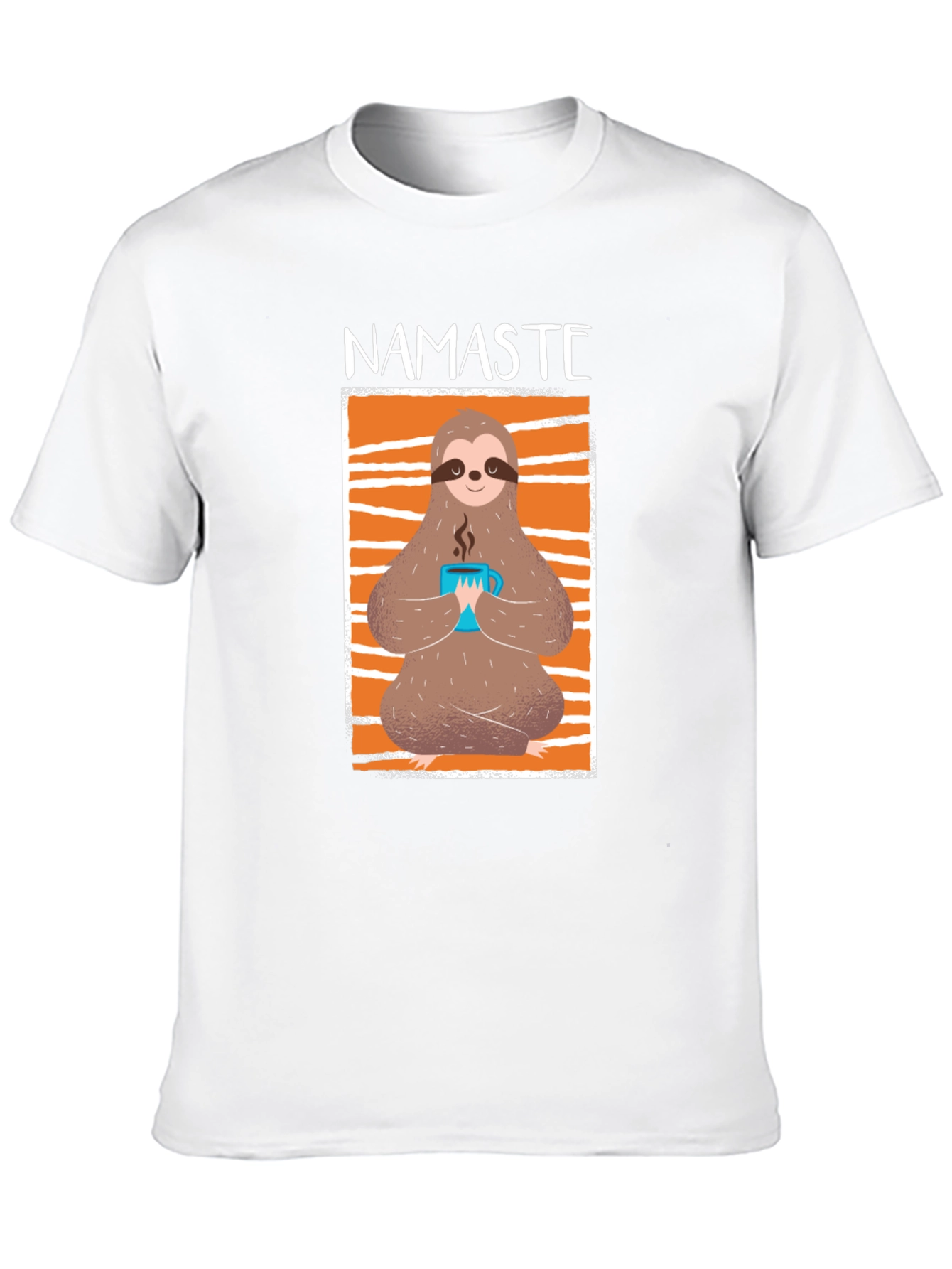 Namaste Sloth Coffee T-Shirt: Relaxed Yoga Tee