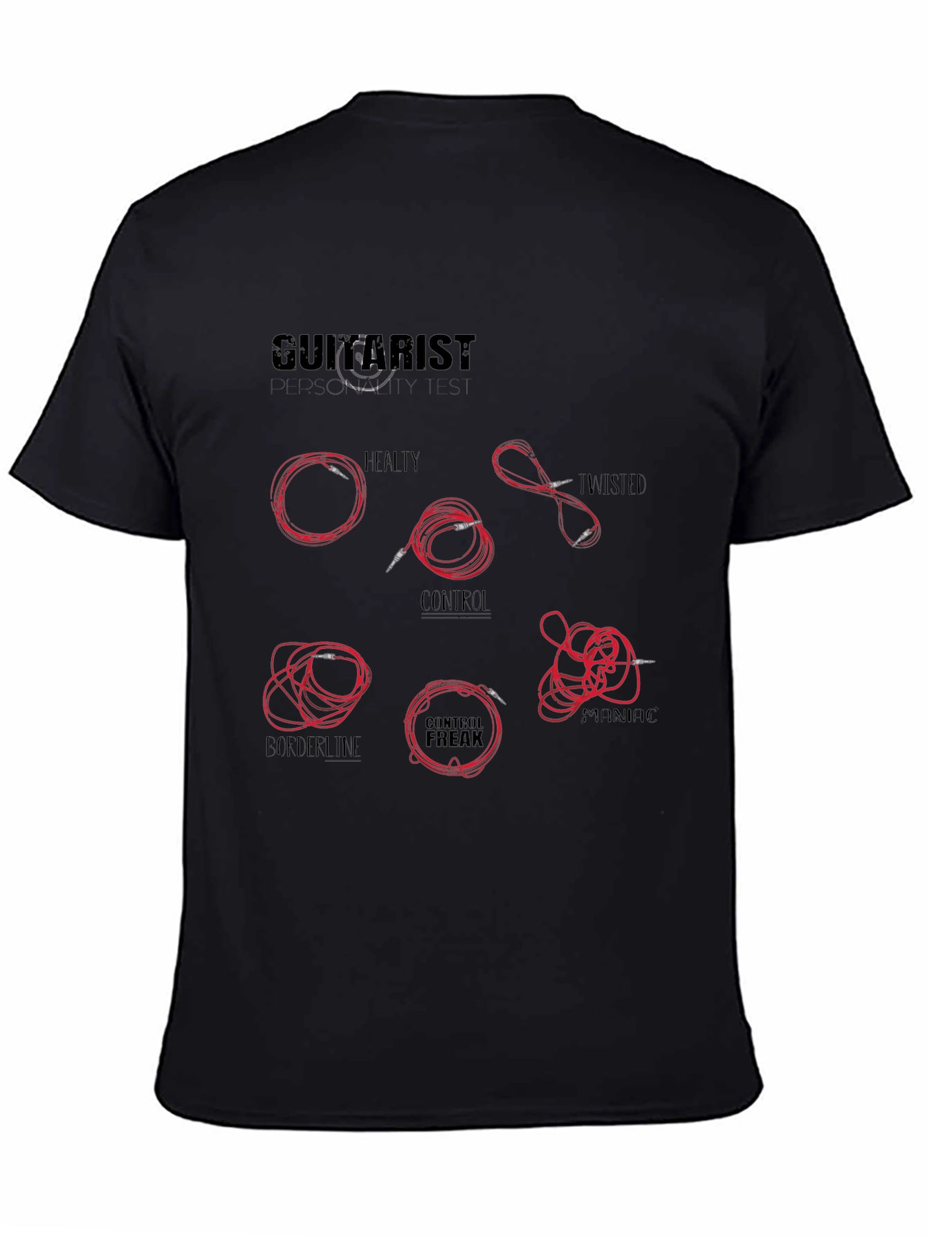 Guitarist Cable Black T-Shirt
