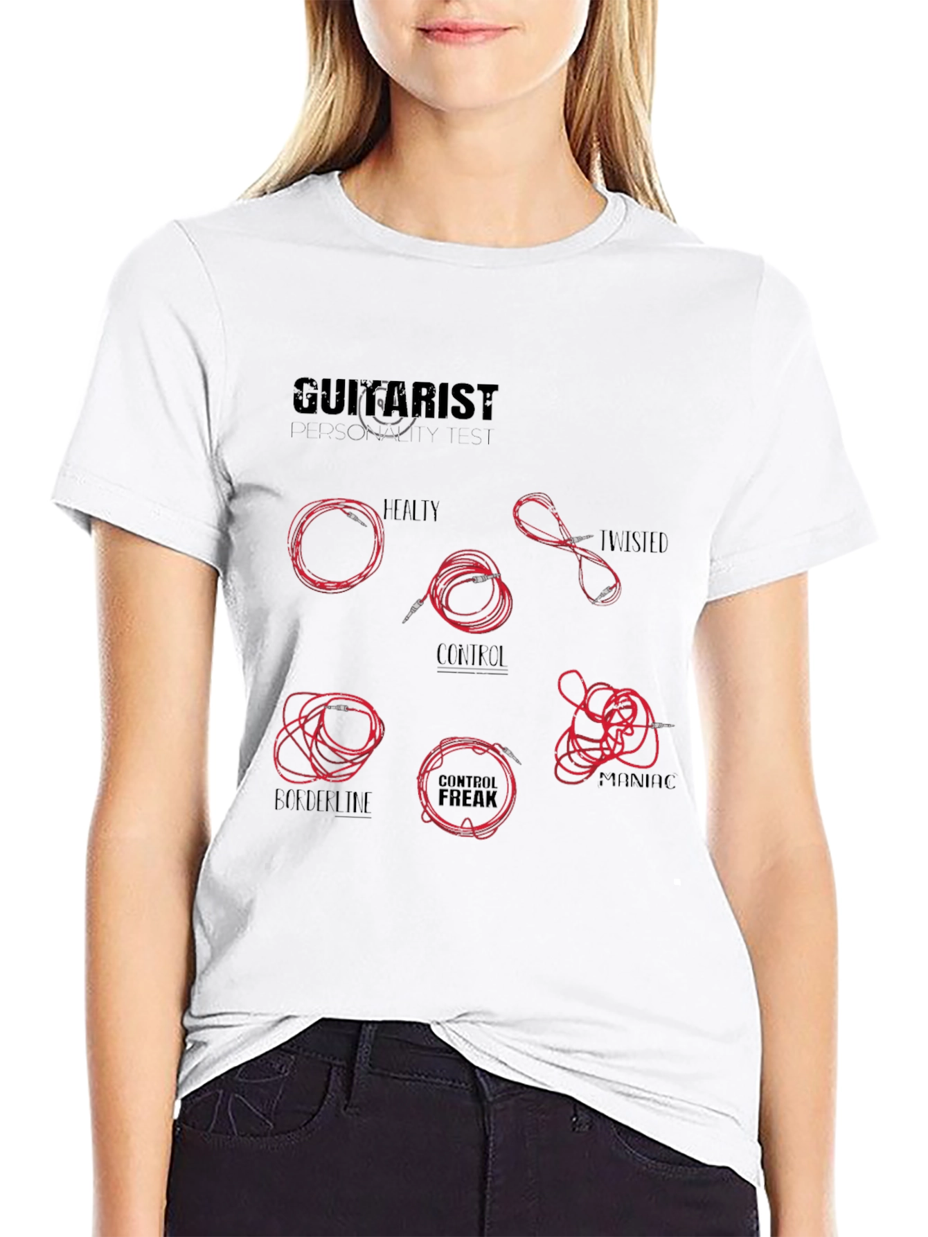 Guitarist Cable Black T-Shirt