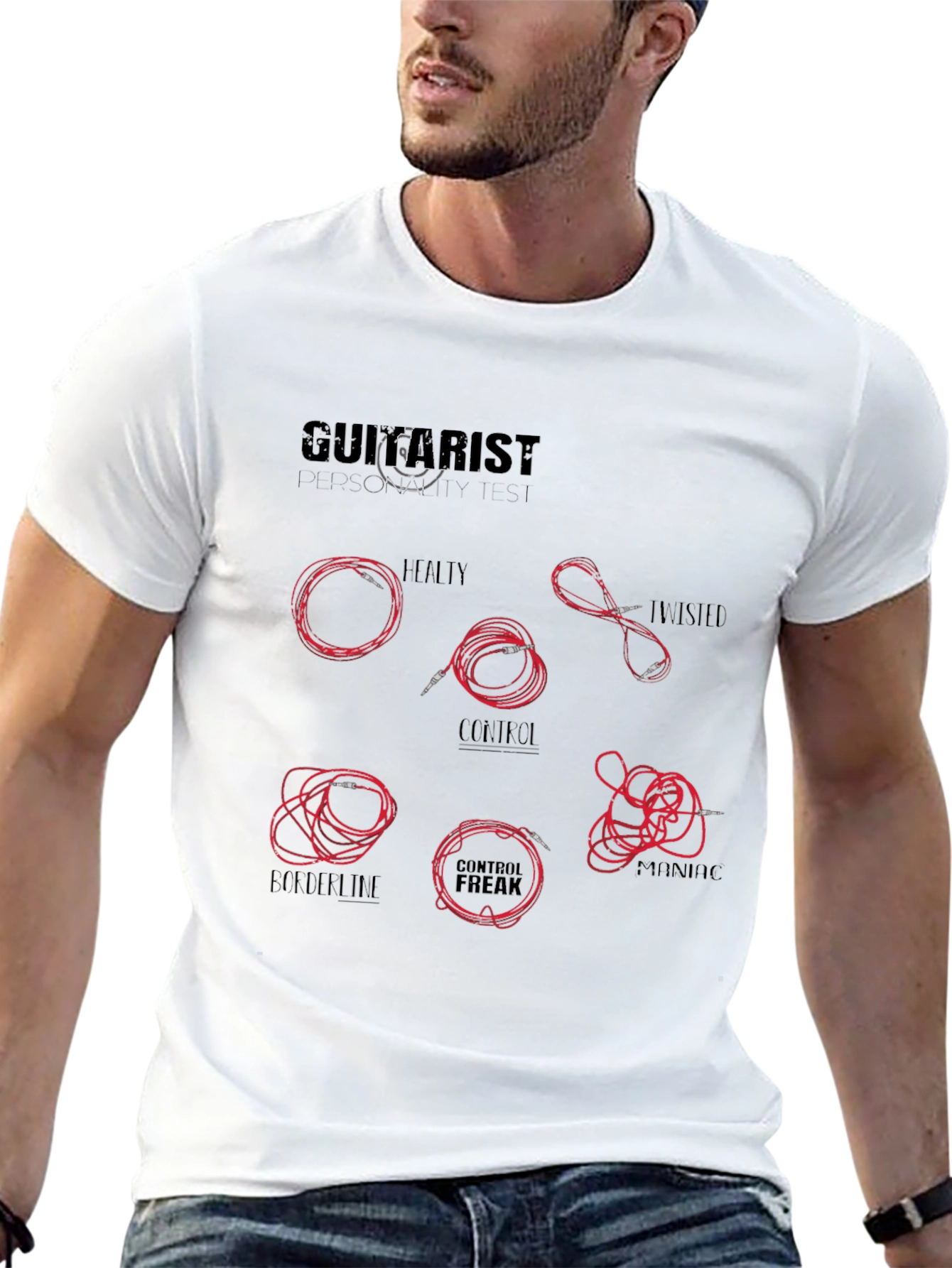 Guitarist Cable Black T-Shirt