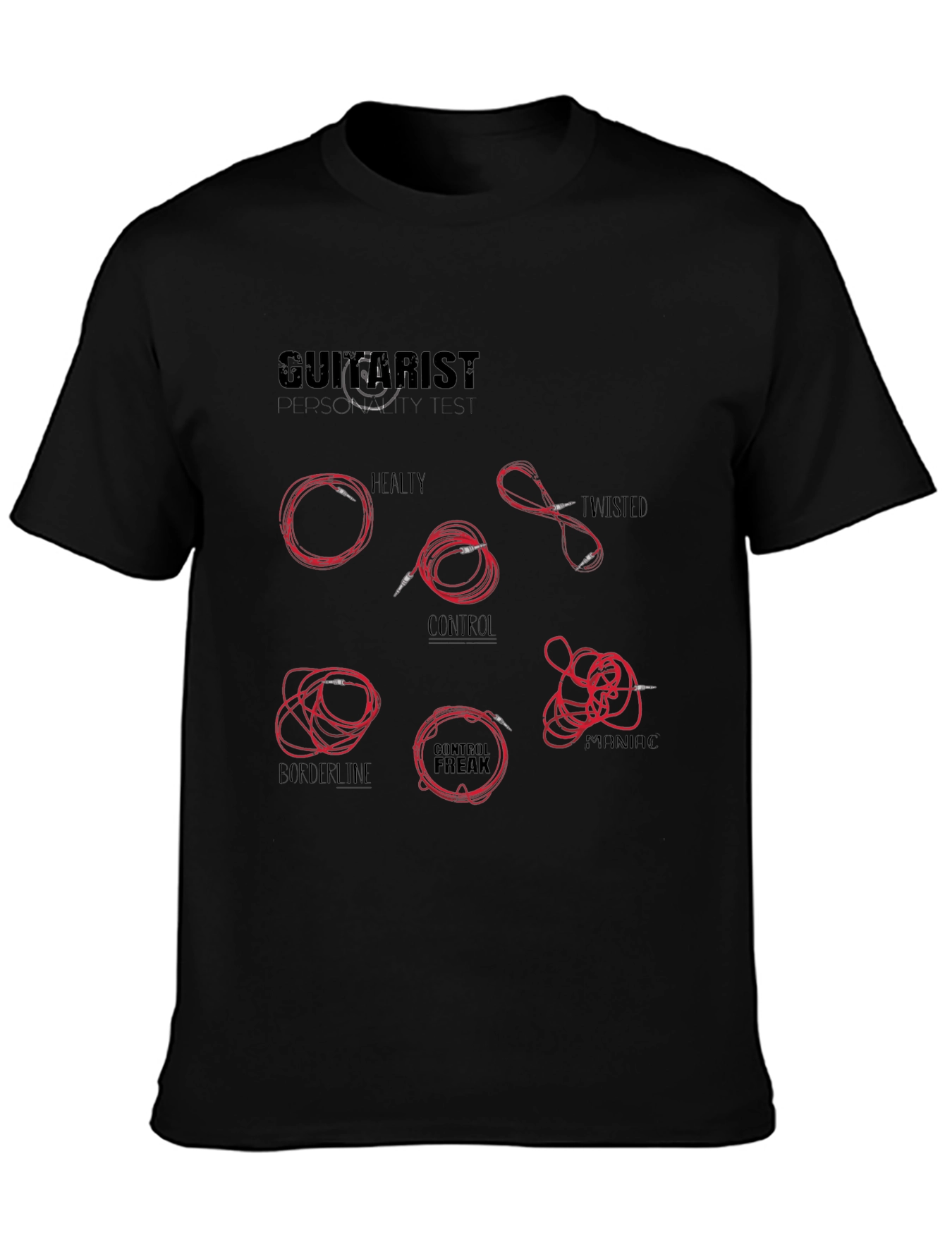 Guitarist Cable Black T-Shirt