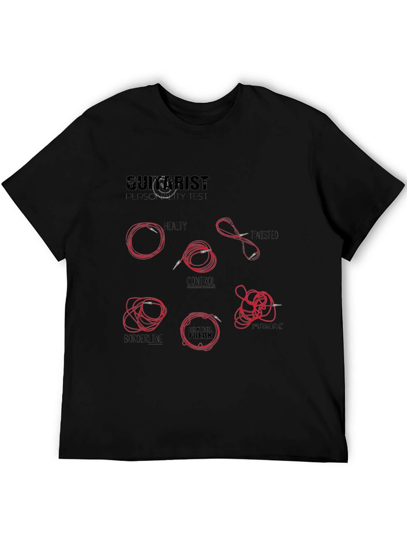 Guitarist Cable Black T-Shirt