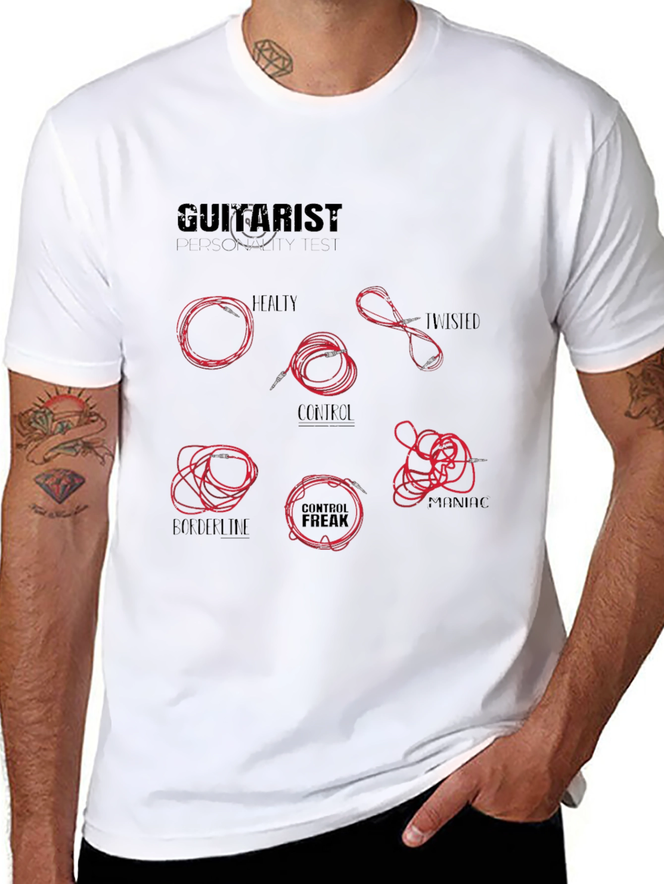 Guitarist Cable Black T-Shirt