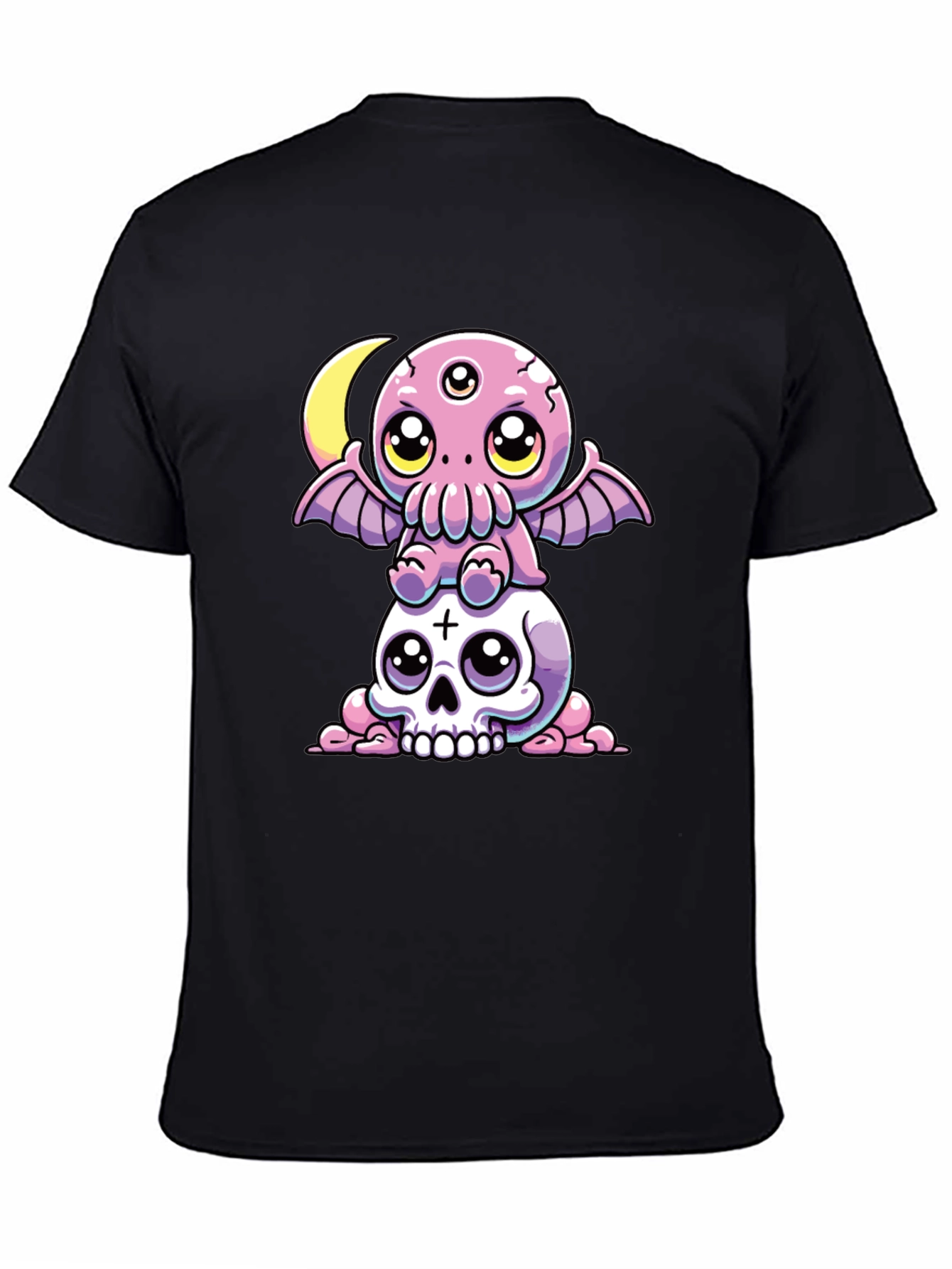 Cthulhu & Skull Graphic Tee - Black