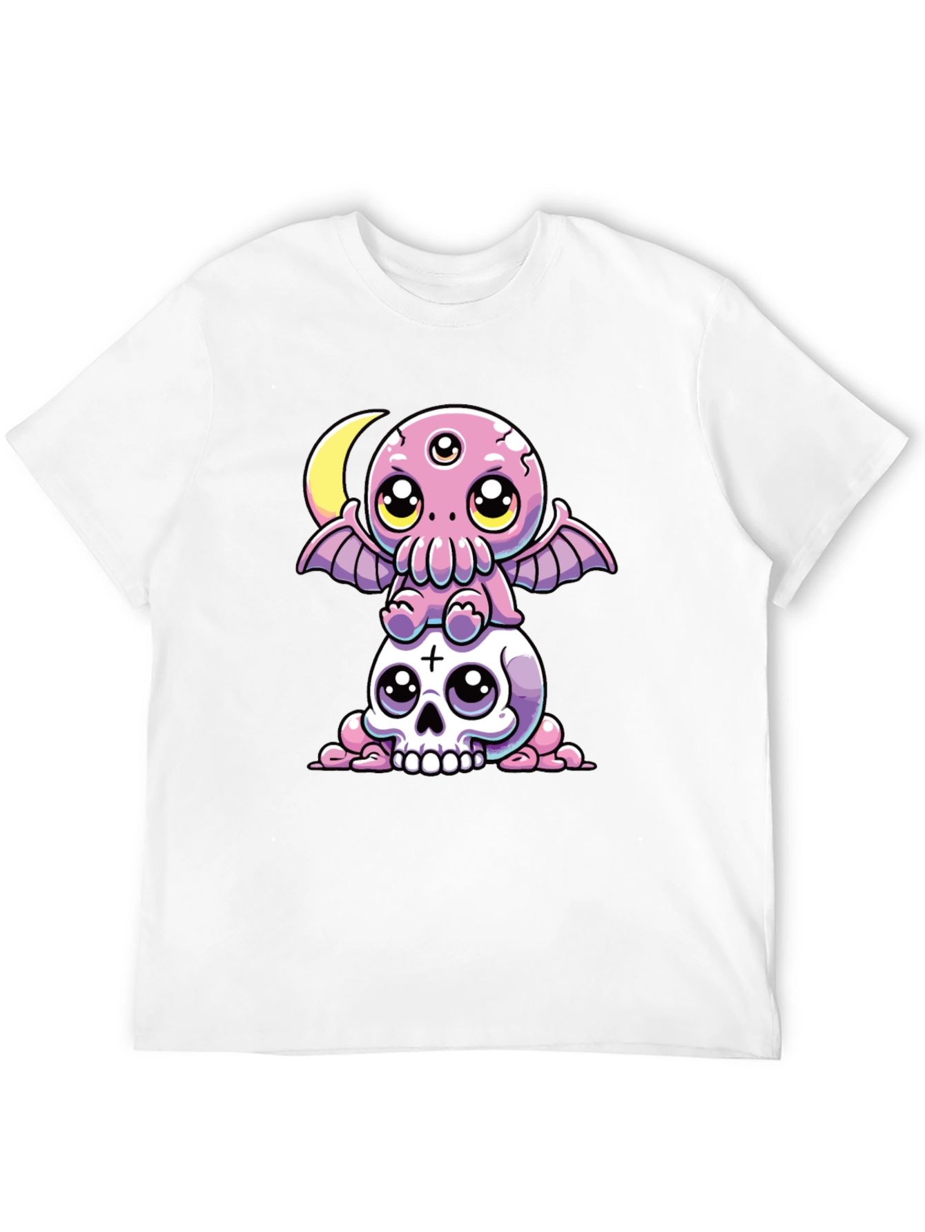Cthulhu & Skull Graphic Tee - Black