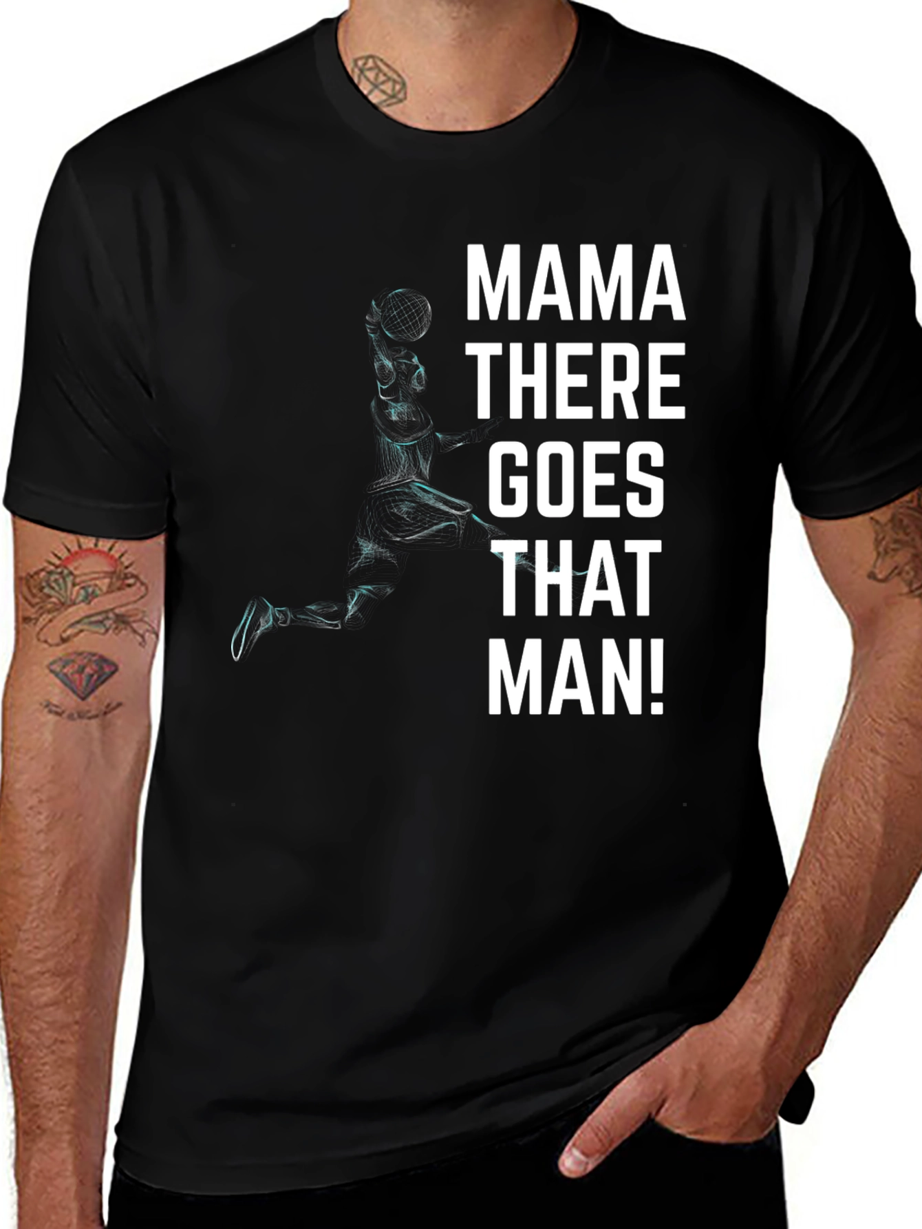 Mama There Goes That Man! Black T-Shirt