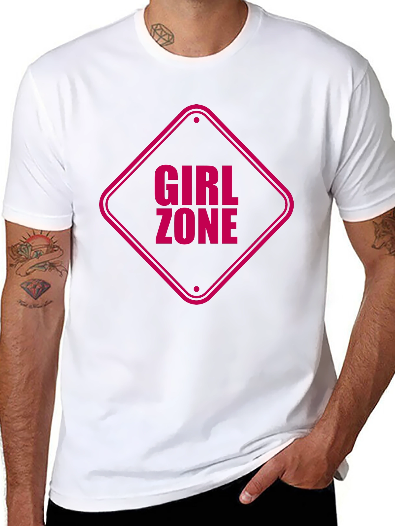 Girl Zone Graphic Tee - Black Cotton T-Shirt