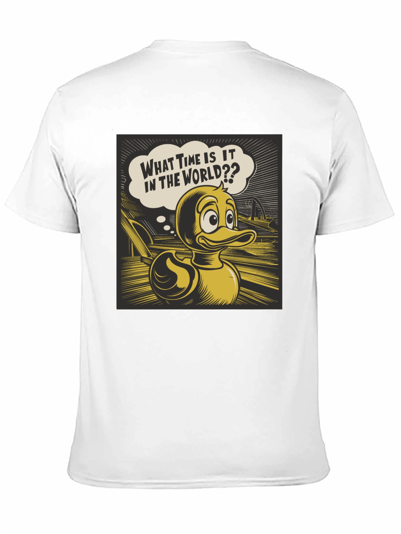 Duck Cartoon Black T-Shirt