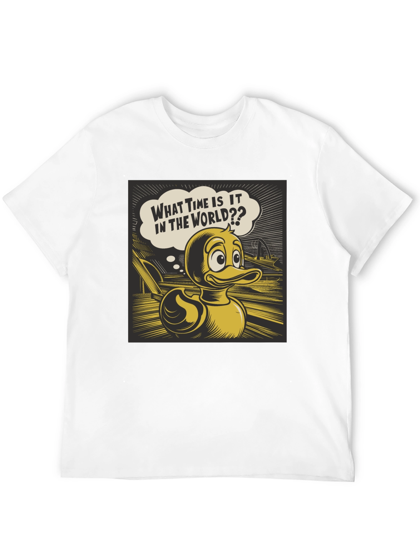 Duck Cartoon Black T-Shirt