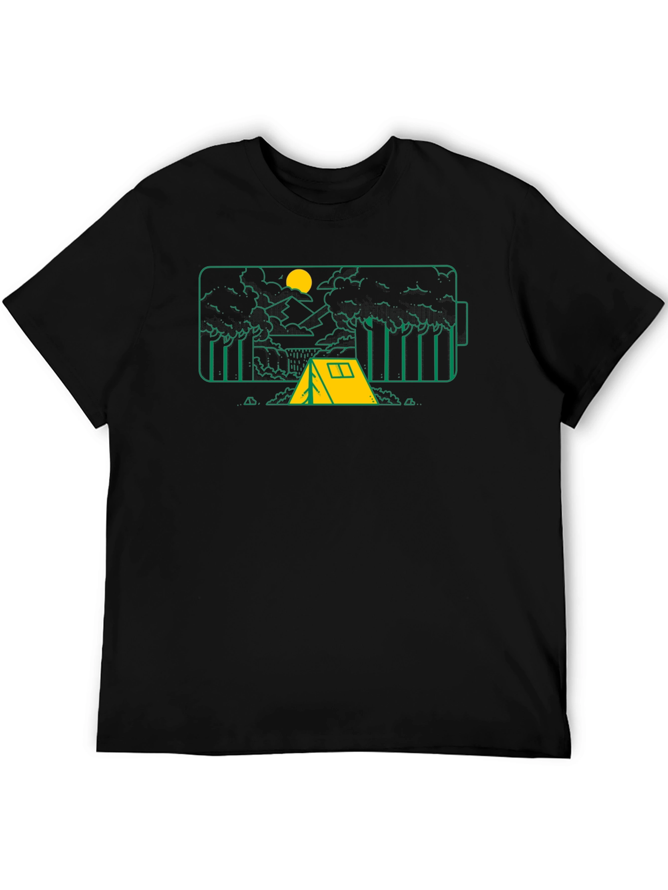 Camping Battery Graphic T-Shirt - Black