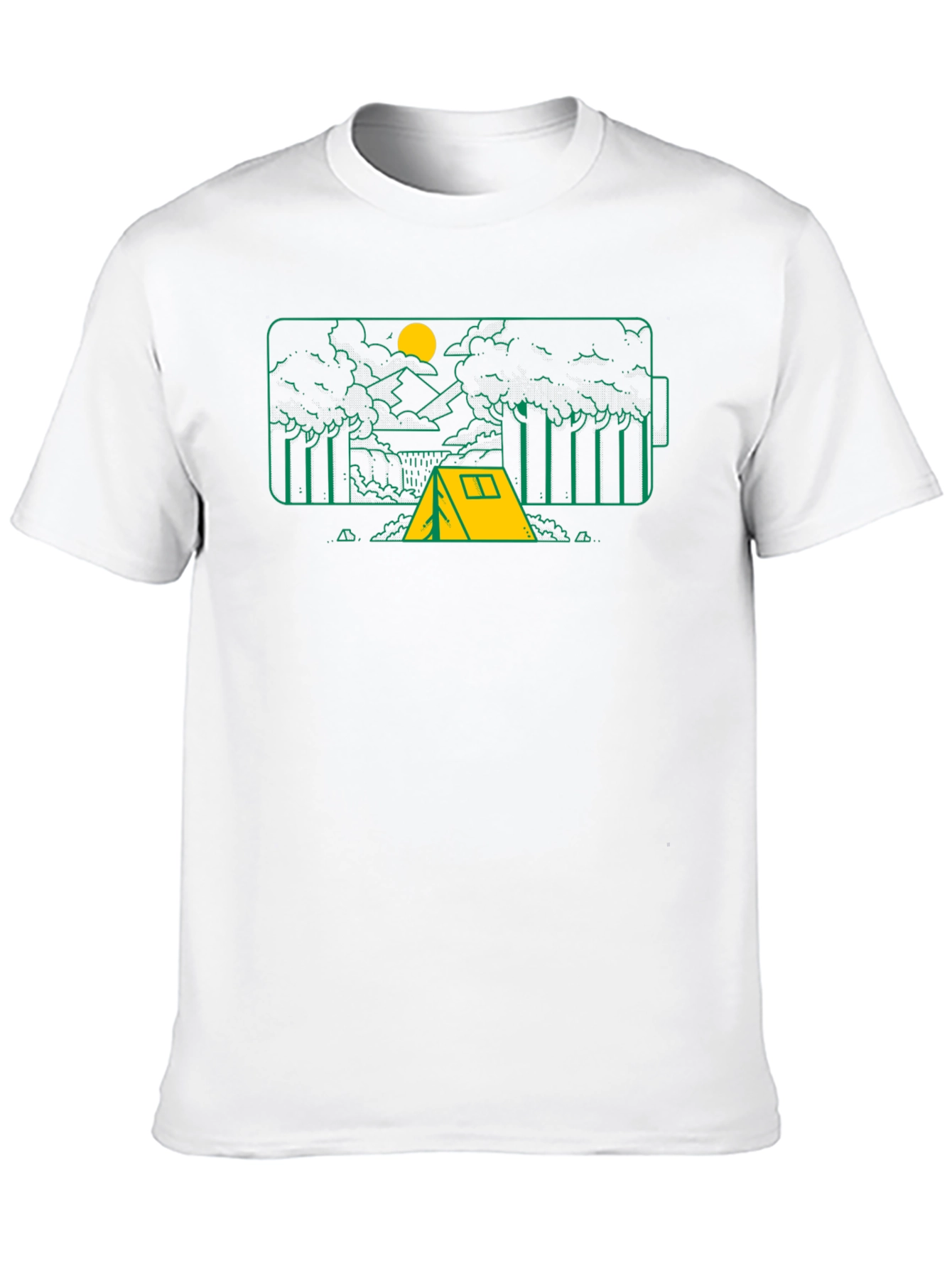 Camping Battery Graphic T-Shirt - Black