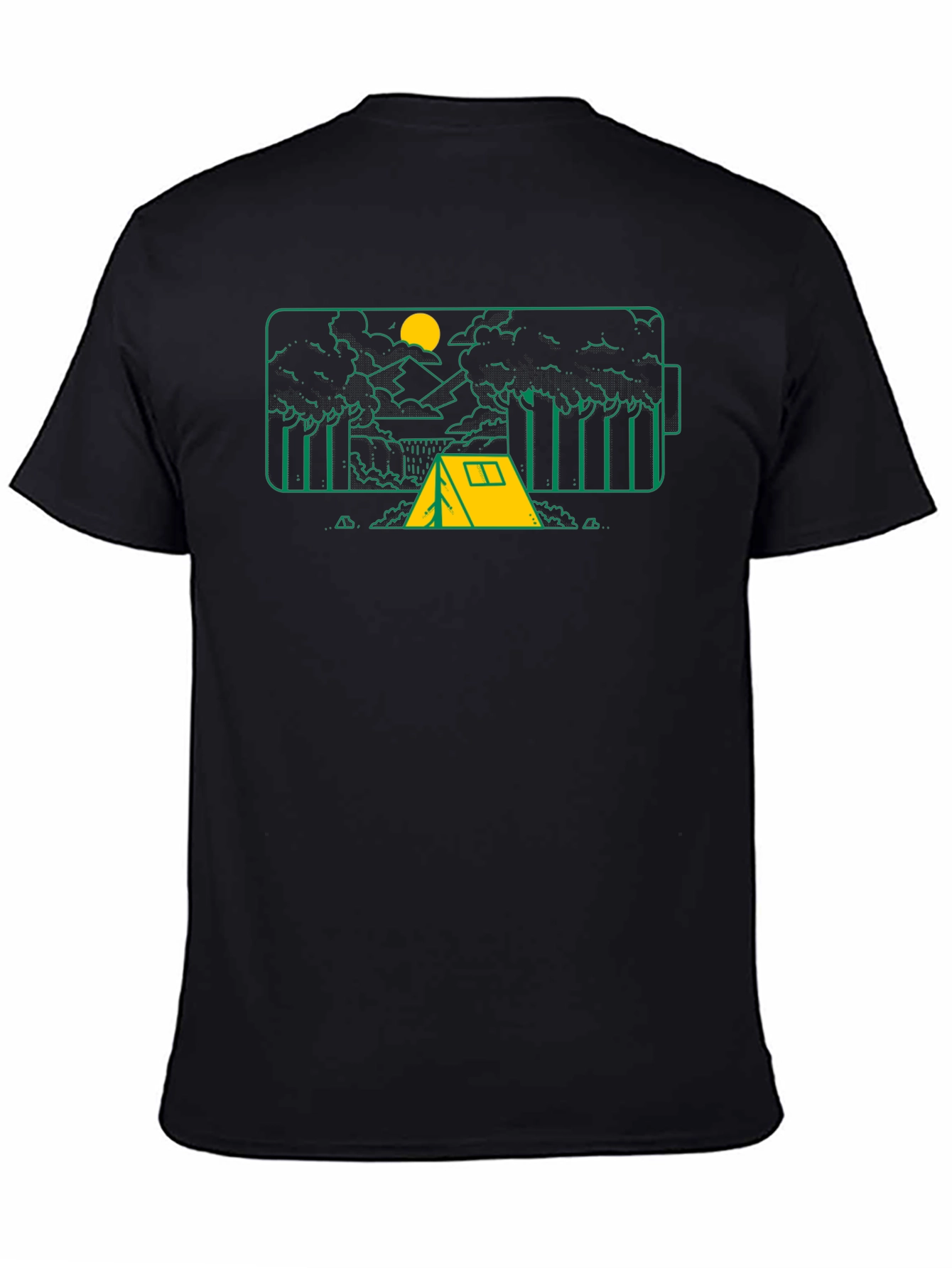 Camping Battery Graphic T-Shirt - Black
