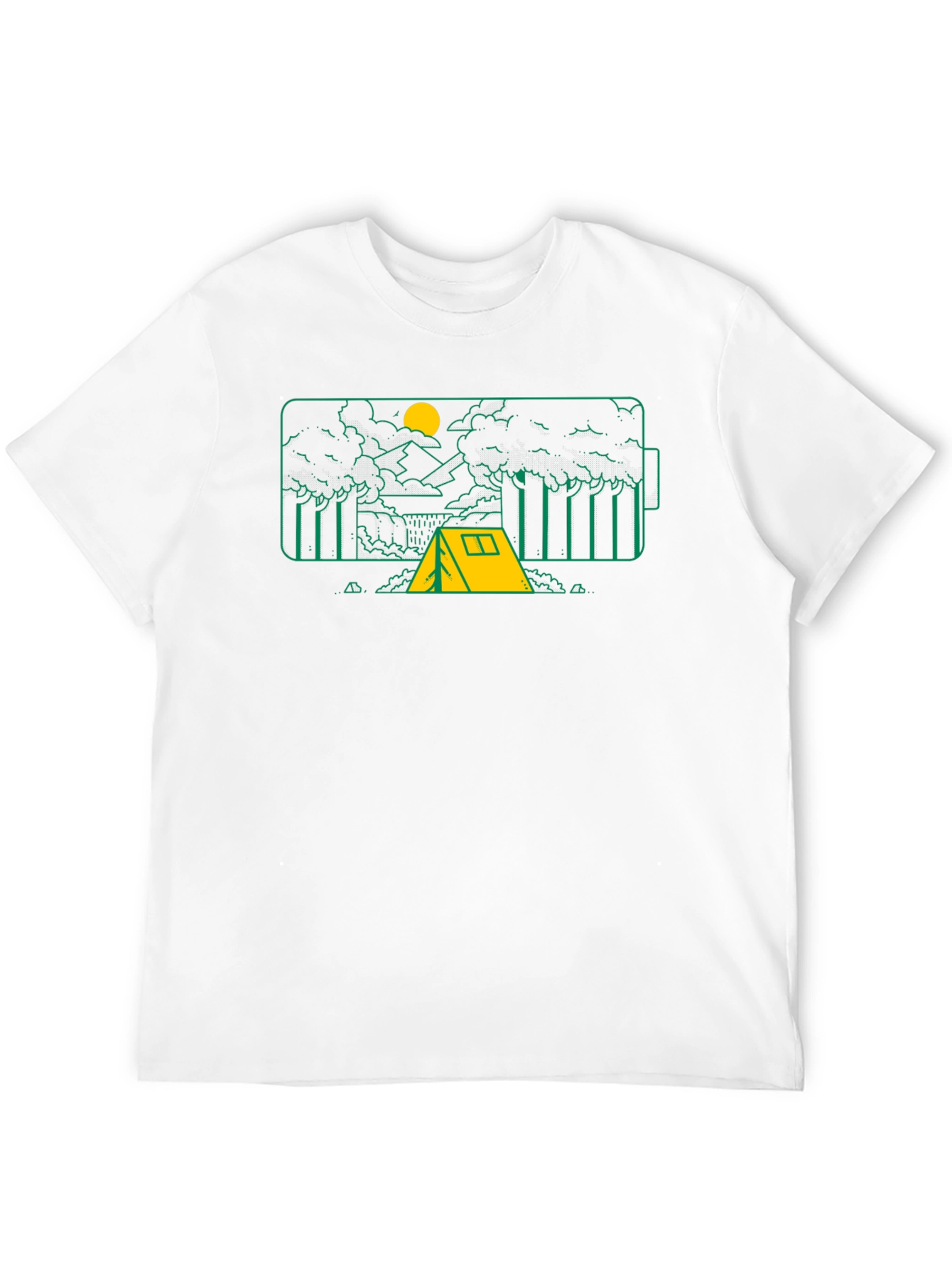 Camping Battery Graphic T-Shirt - Black