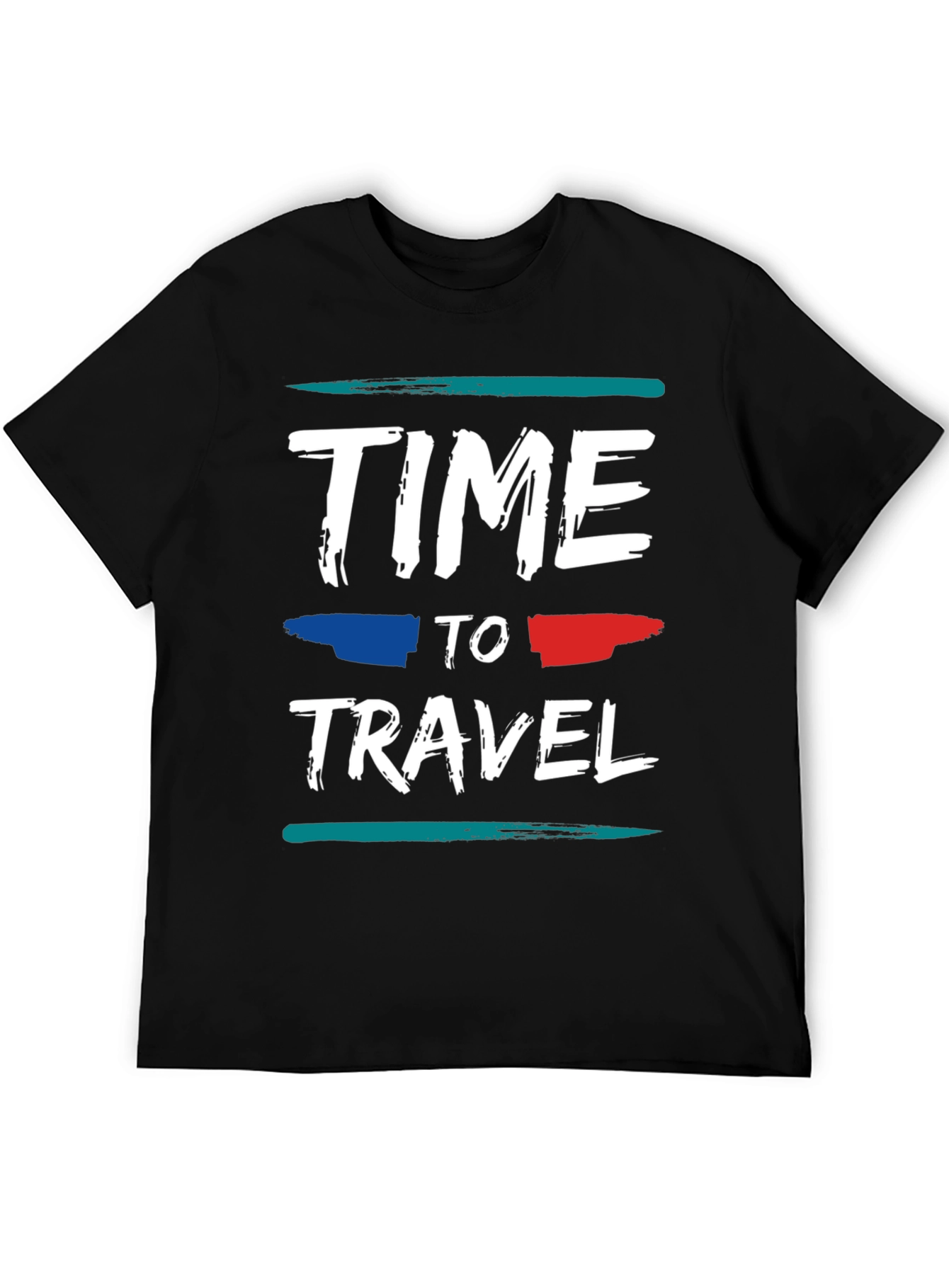 Time to Travel Graphic Tee - Stylish Black T-Shirt
