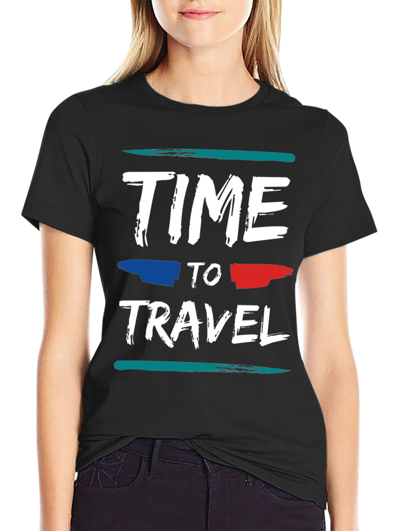 Time to Travel Graphic Tee - Stylish Black T-Shirt