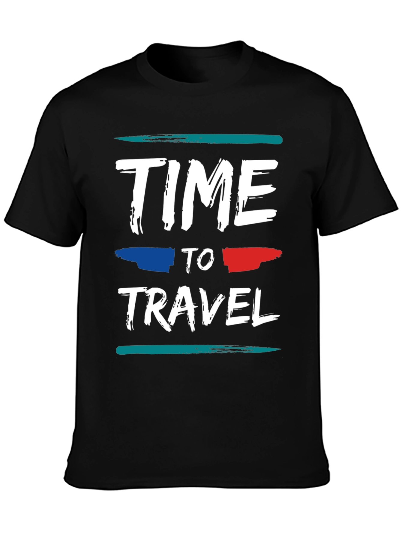 Time to Travel Graphic Tee - Stylish Black T-Shirt