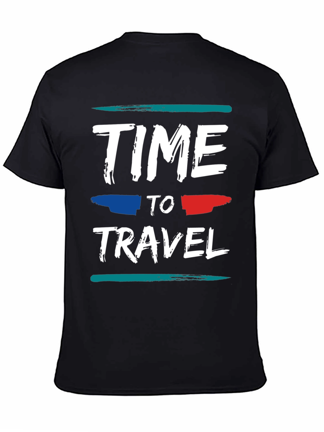 Time to Travel Graphic Tee - Stylish Black T-Shirt
