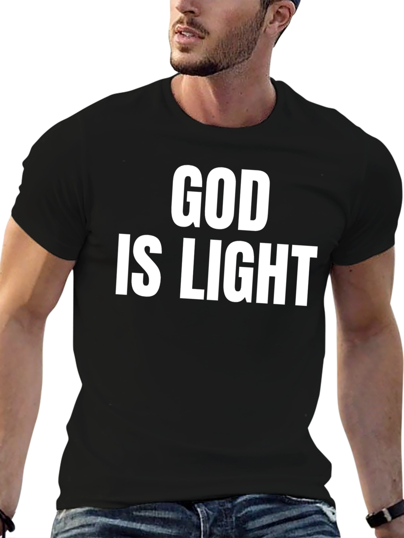 God Is Light Graphic T-Shirt - Trendy Religious Tee