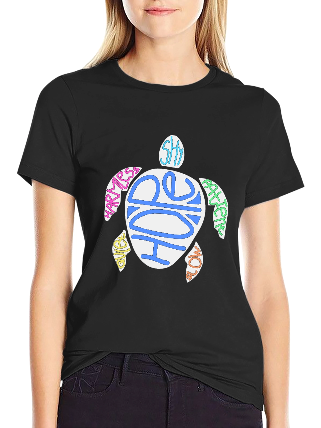 Sea Turtle Word Art Graphic T-Shirt