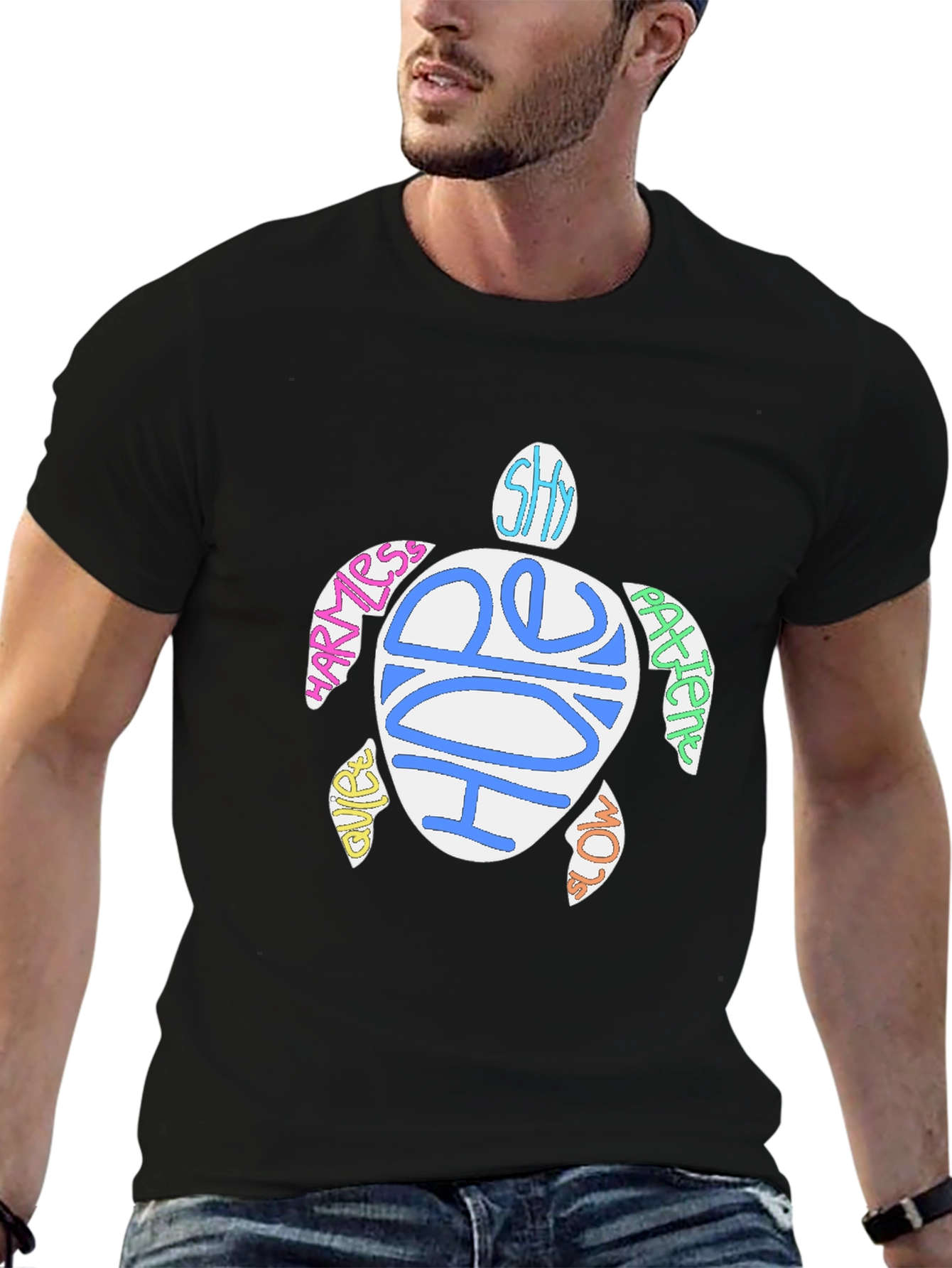 Sea Turtle Word Art Graphic T-Shirt