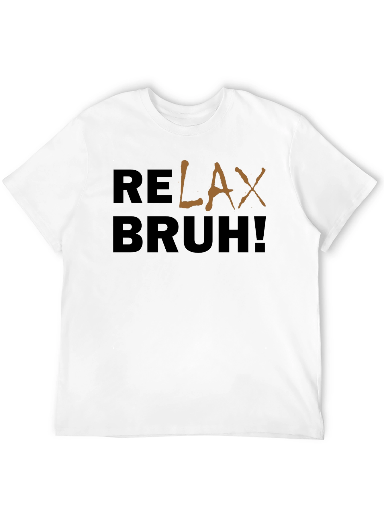Relax Bruh! Graphic Print Black Cotton T-Shirt