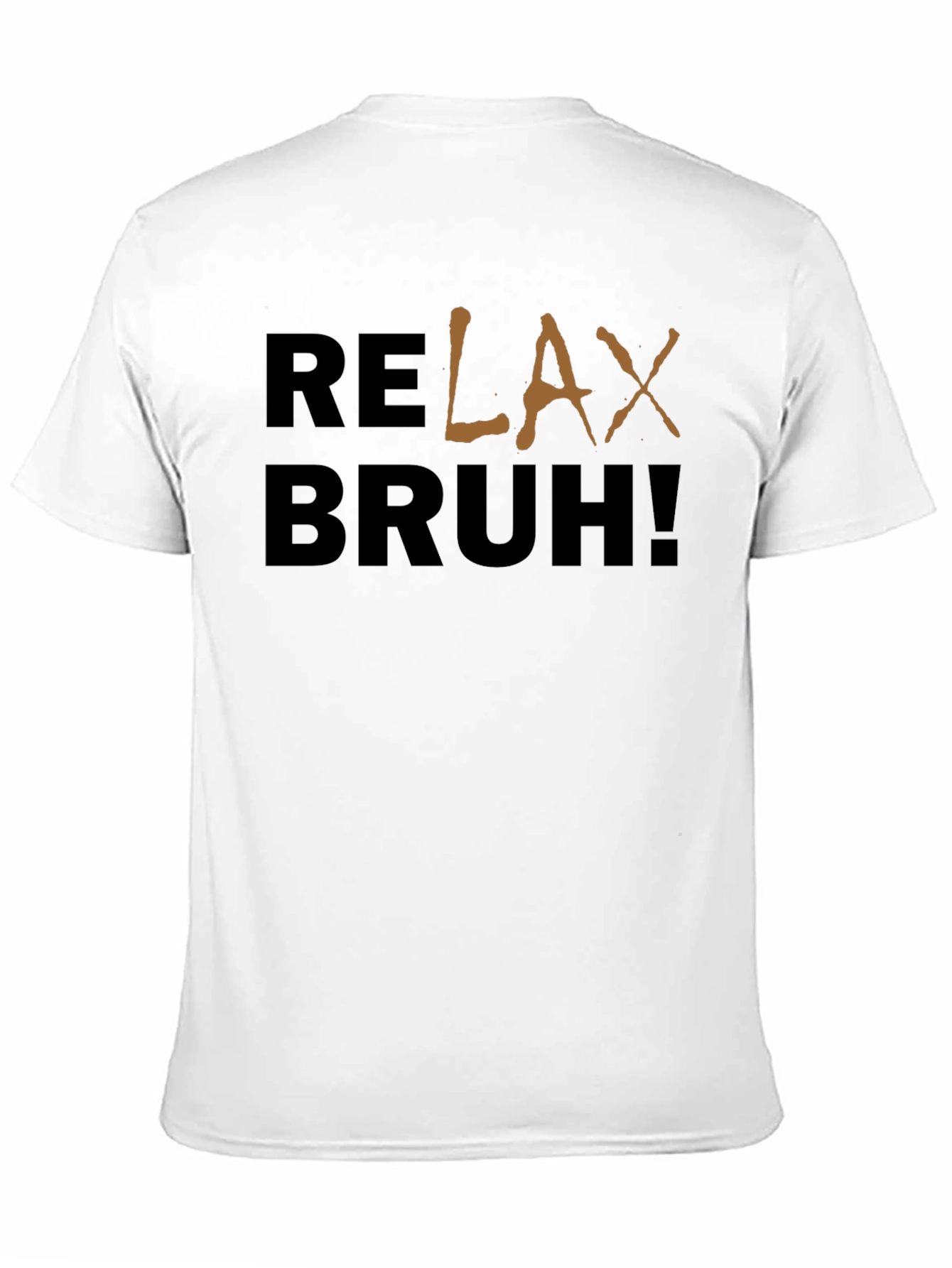 Relax Bruh! Graphic Print Black Cotton T-Shirt