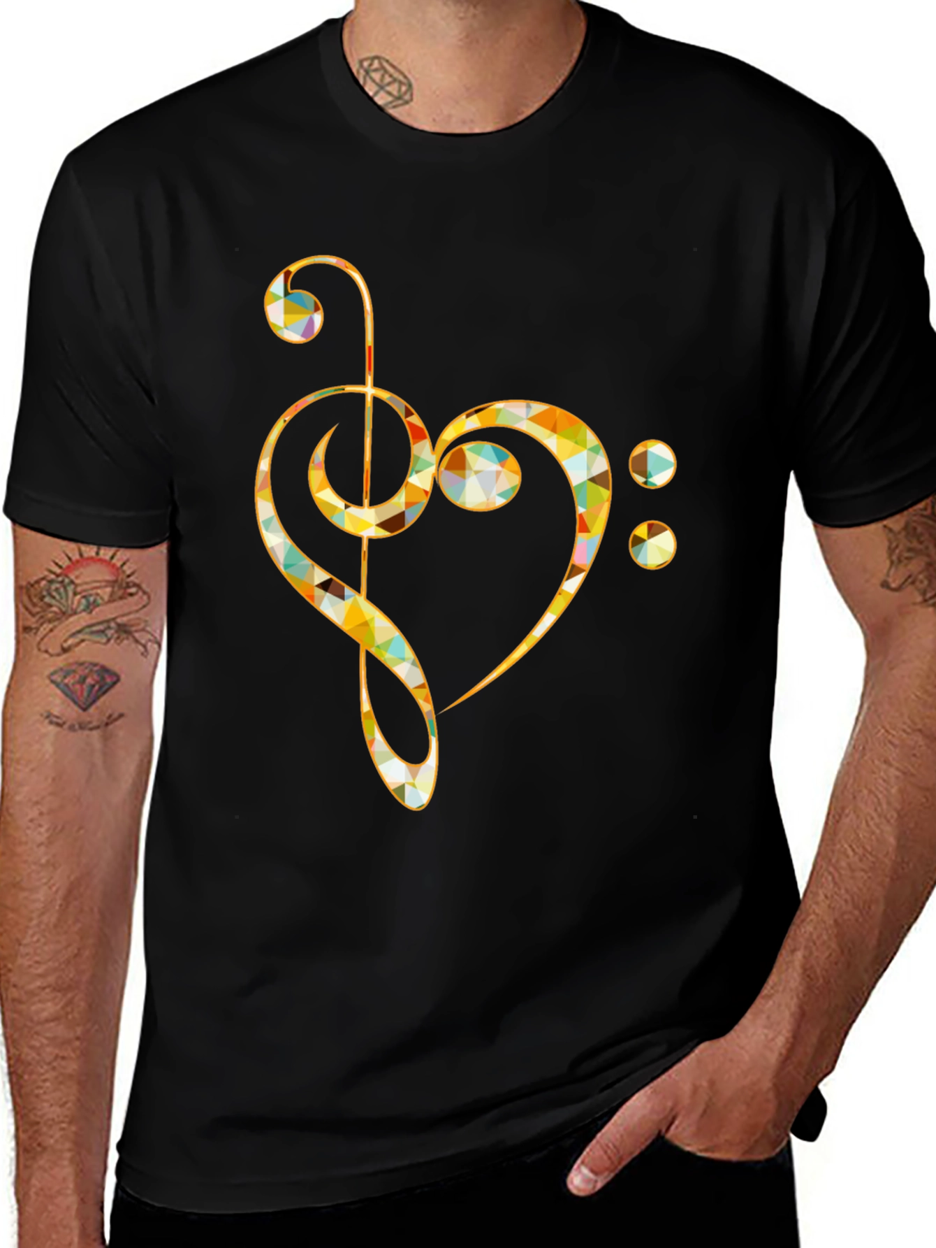Music Note Heart T-Shirt - Artistic Design