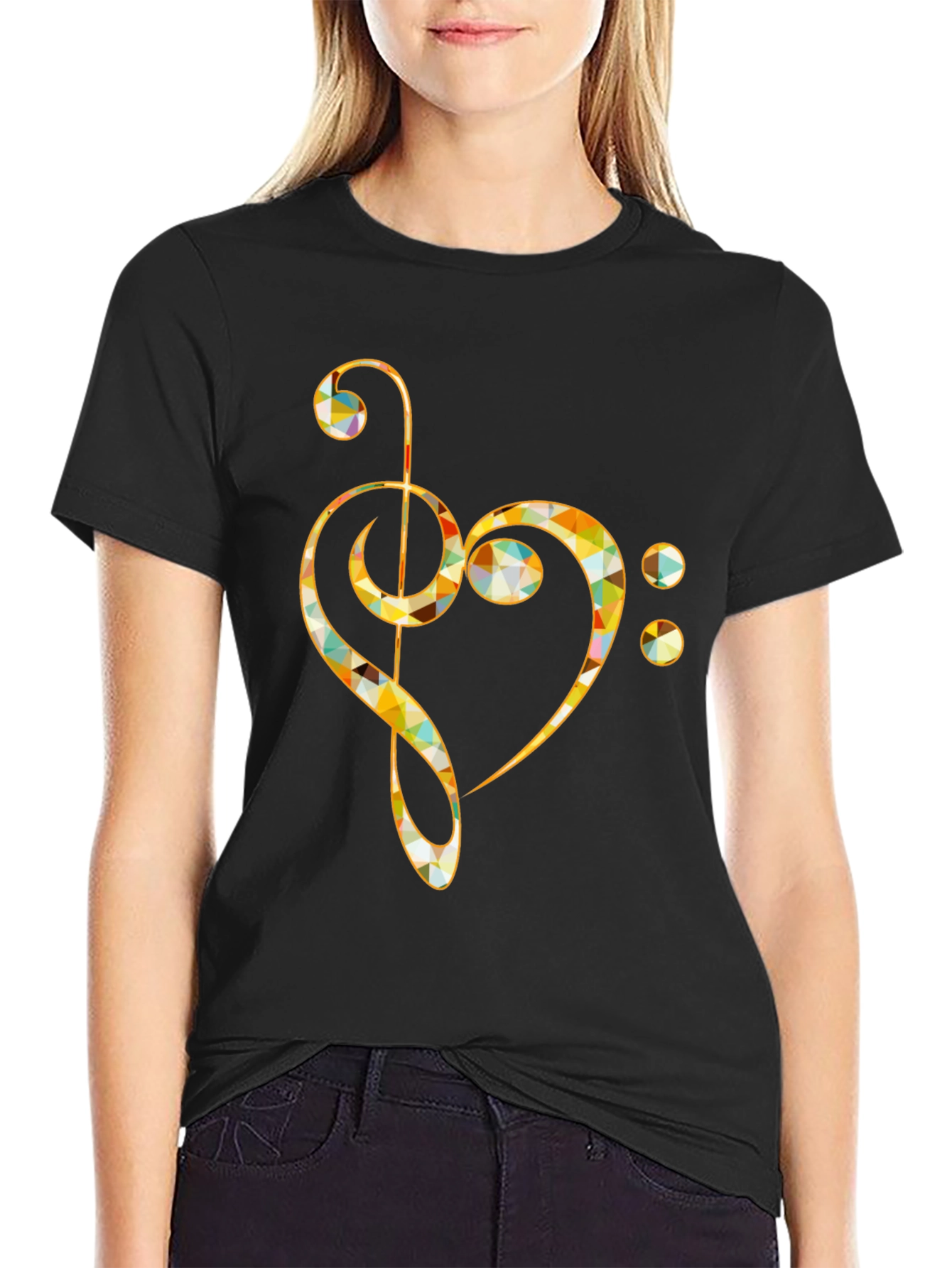 Music Note Heart T-Shirt - Artistic Design
