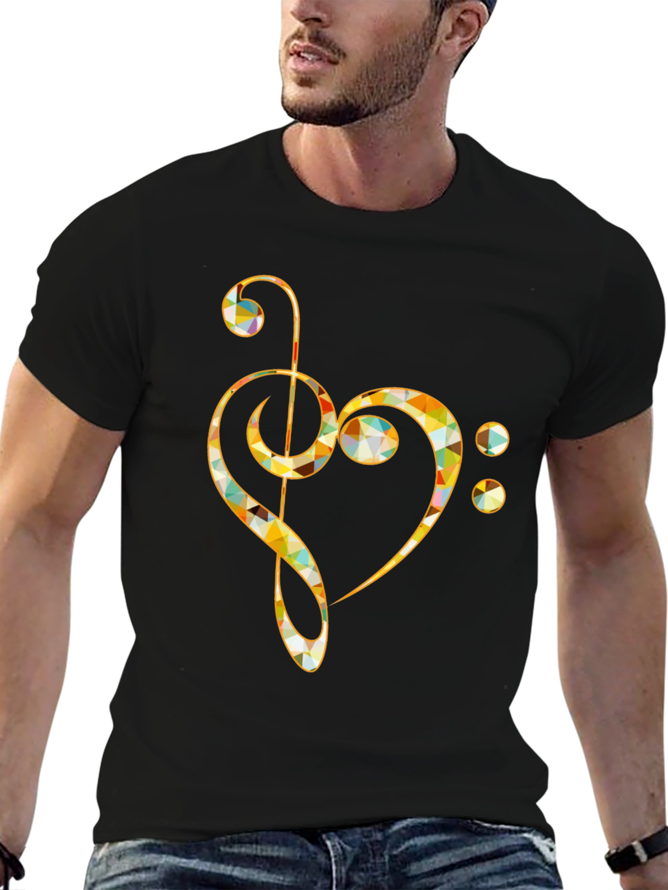 Music Note Heart T-Shirt - Artistic Design