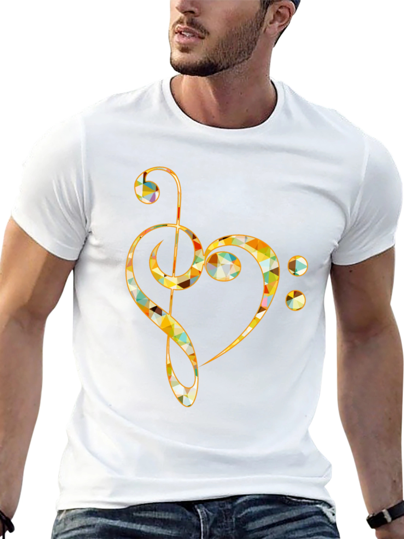 Music Note Heart T-Shirt - Artistic Design