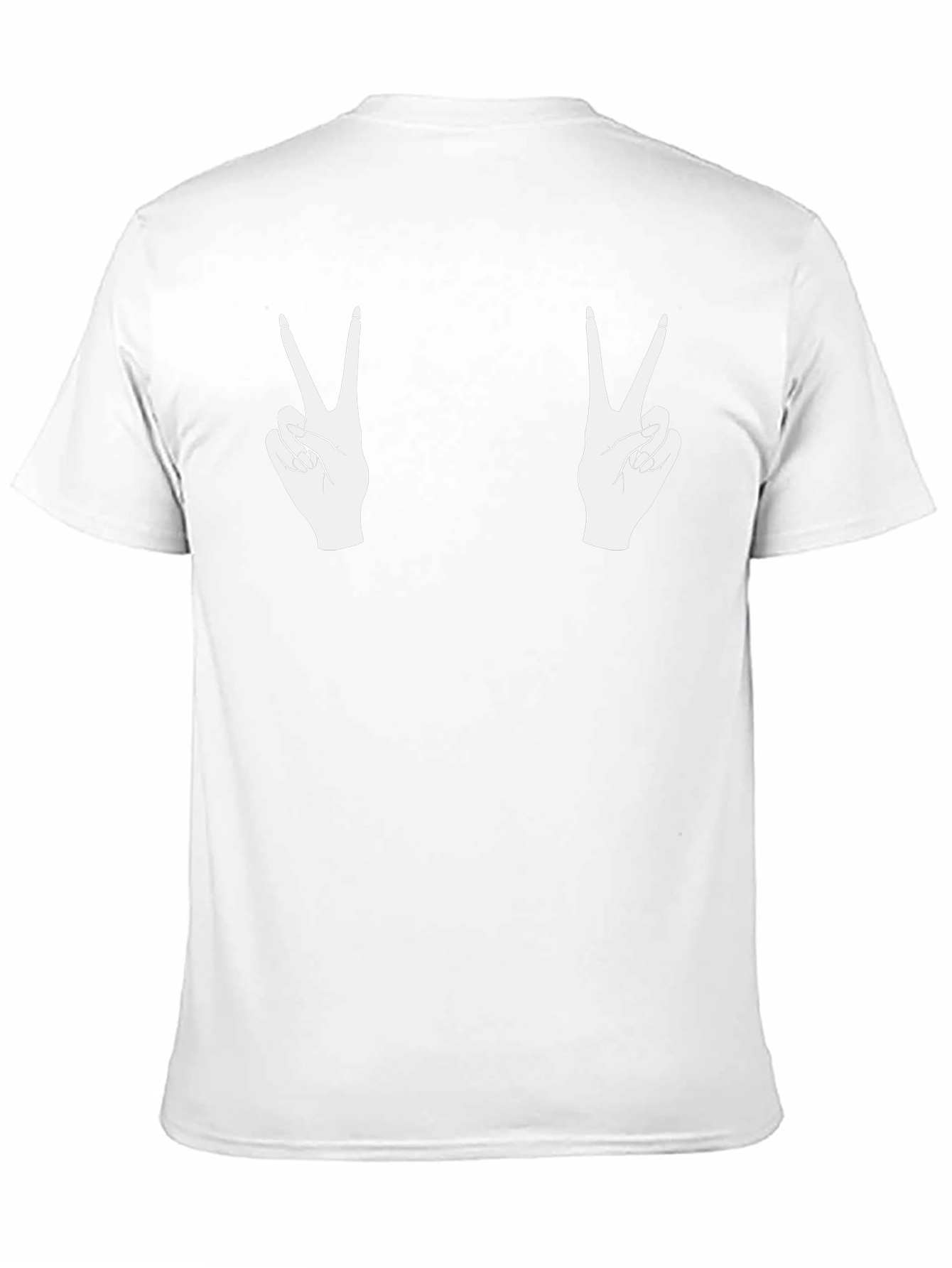 Peace Sign Hands Graphic Black T-Shirt