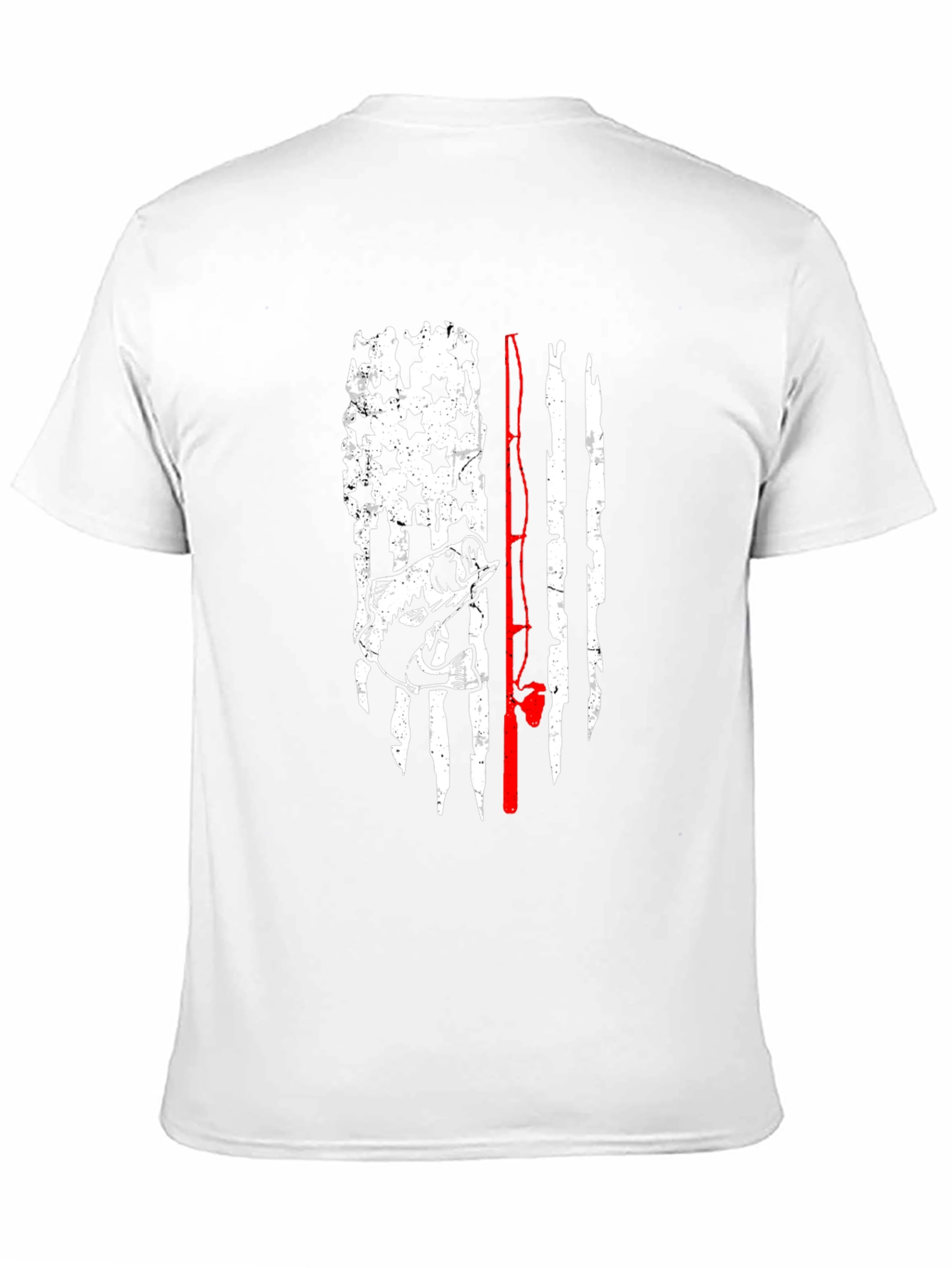 Fishing Flag Graphic Tee - Mens Black T-Shirt
