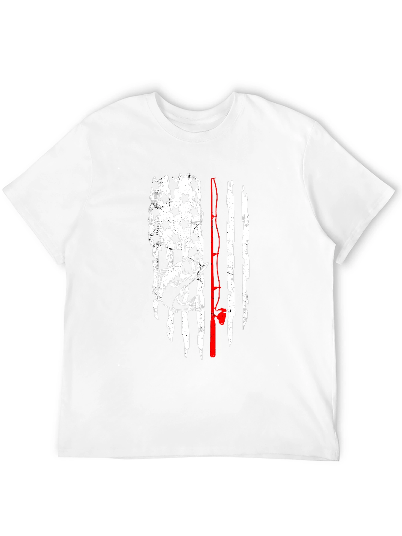 Fishing Flag Graphic Tee - Mens Black T-Shirt