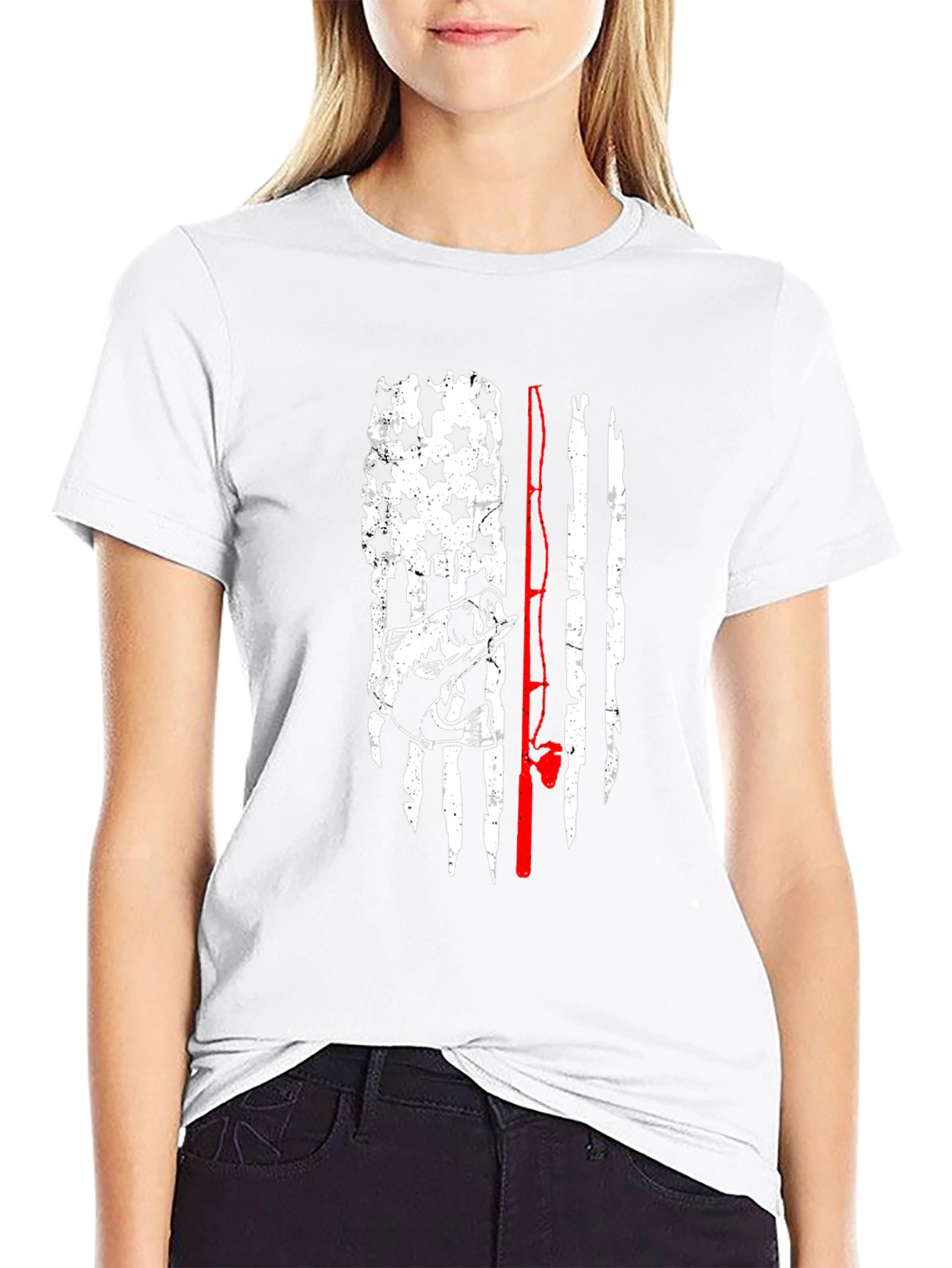 Fishing Flag Graphic Tee - Mens Black T-Shirt