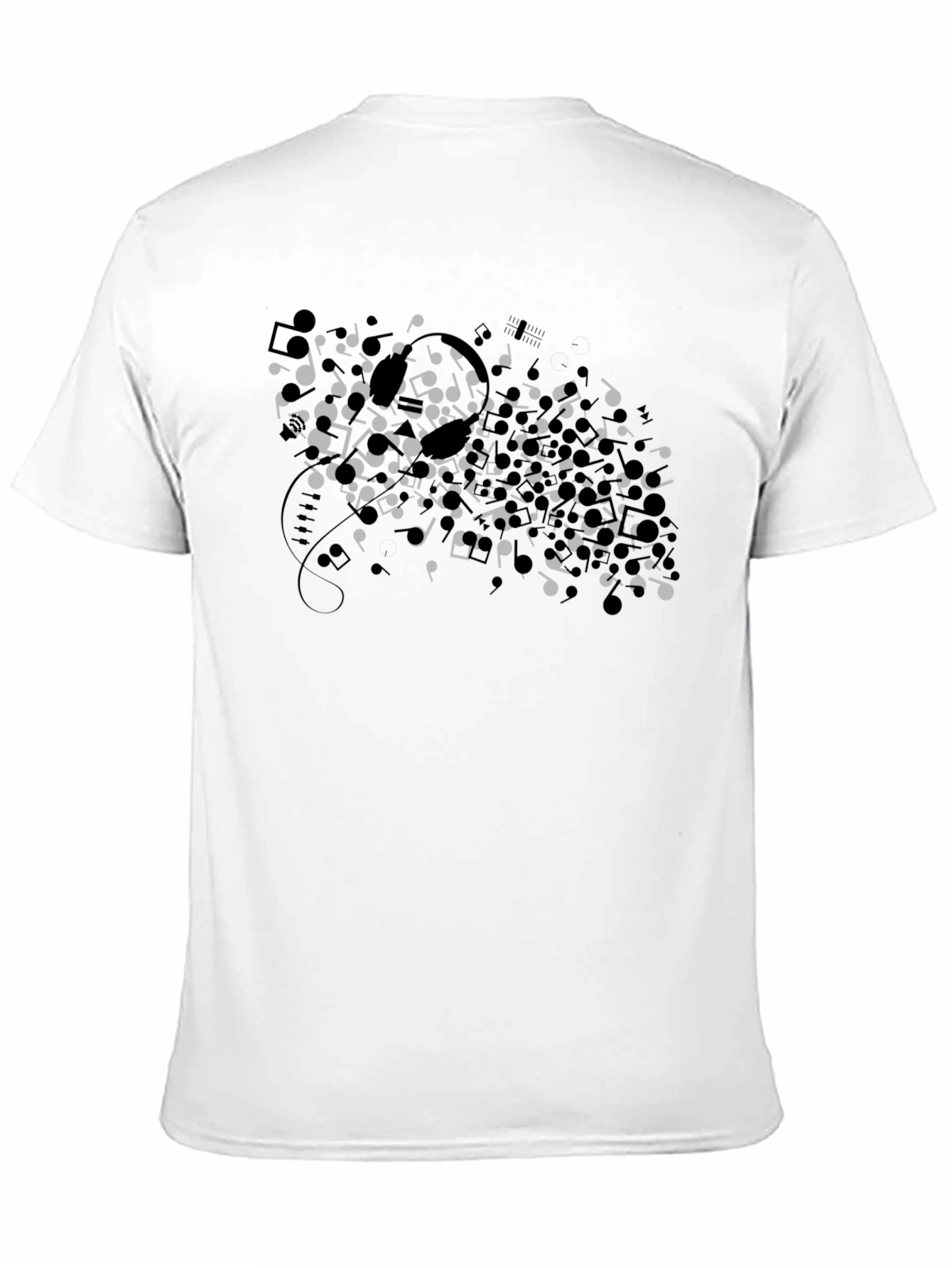 Musical Notes Graphic Black T-Shirt - Unisex