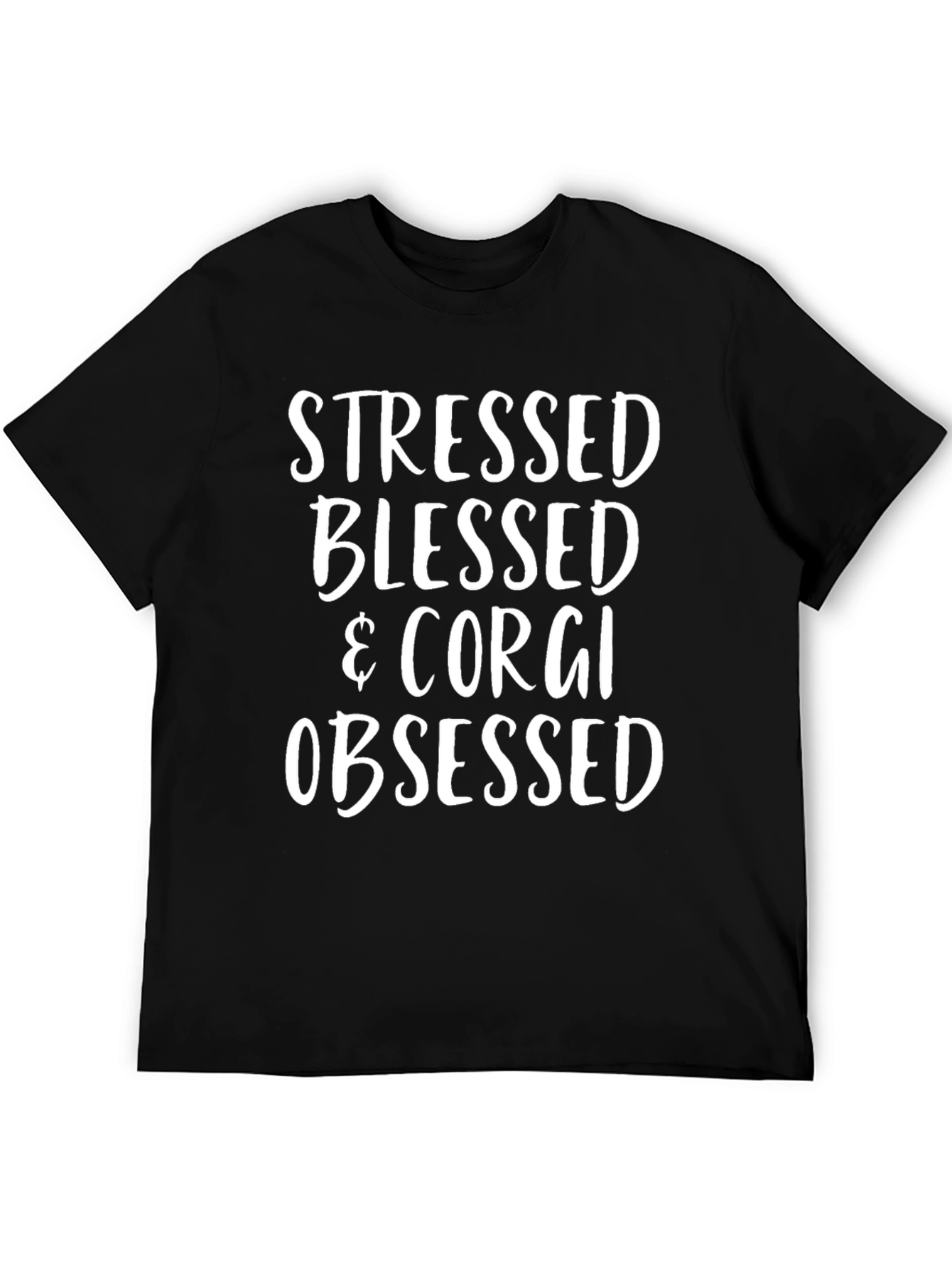 Stressed Blessed & Corgi Obsessed T-Shirt