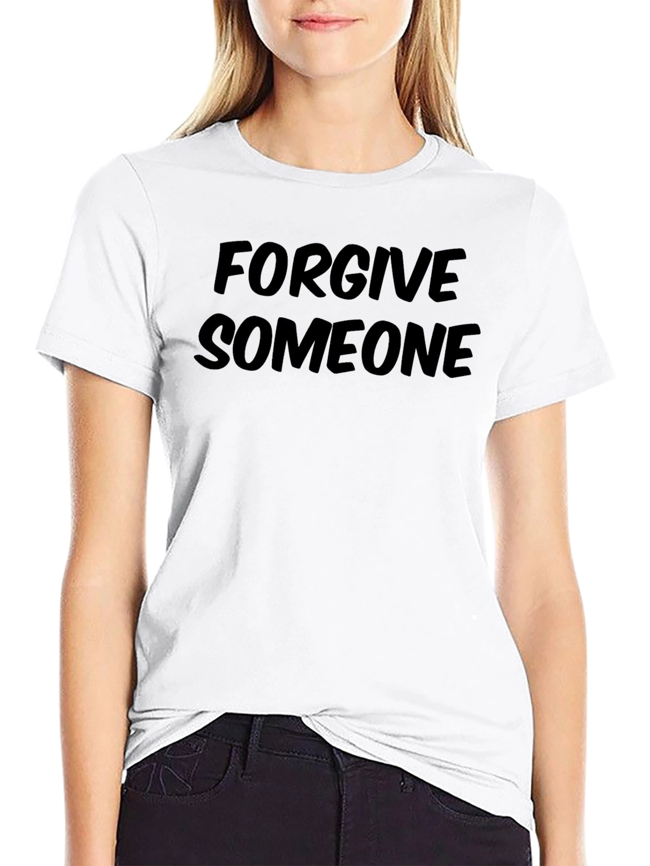 Forgive Someone Graphic Tee - Black Casual T-Shirt