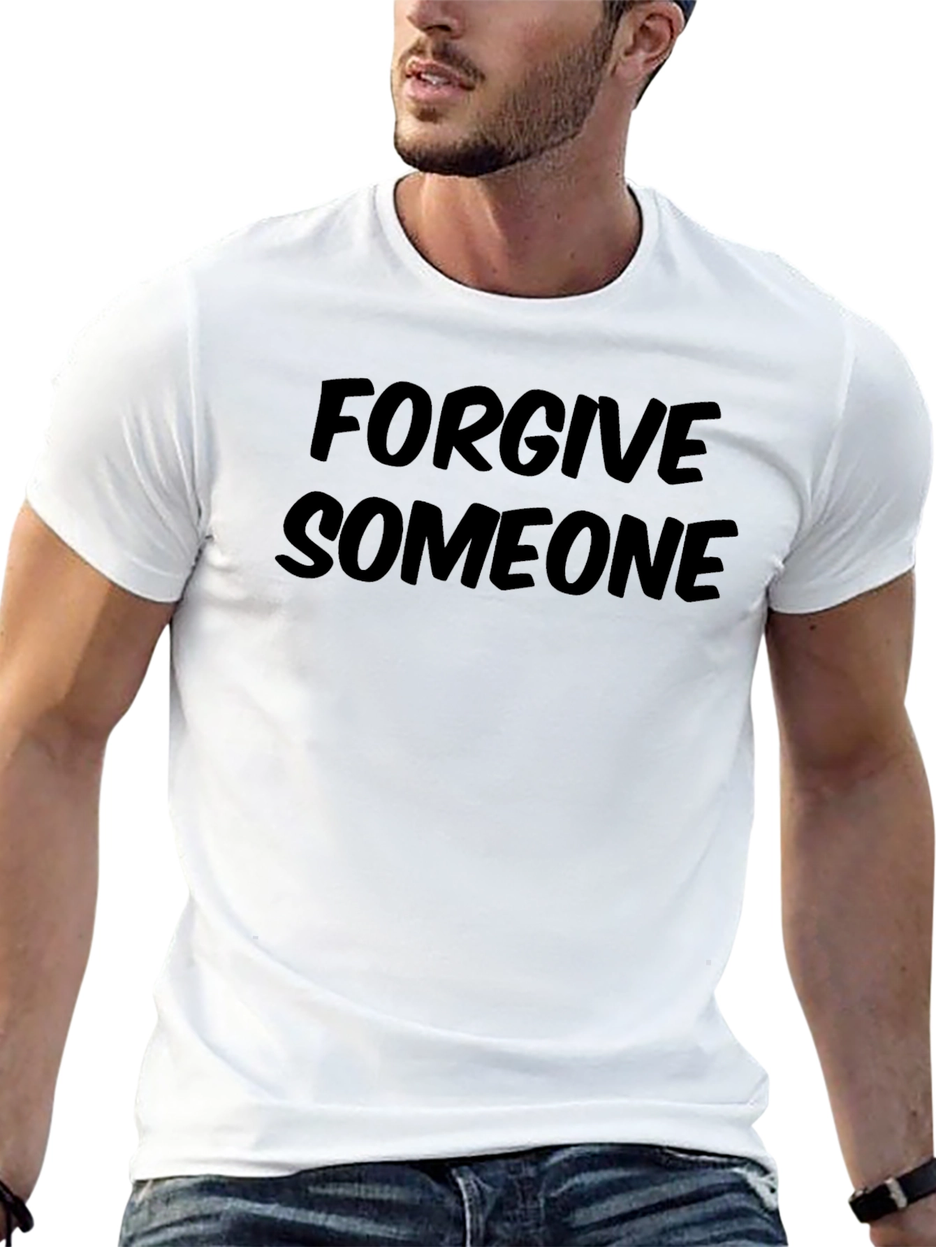 Forgive Someone Graphic Tee - Black Casual T-Shirt