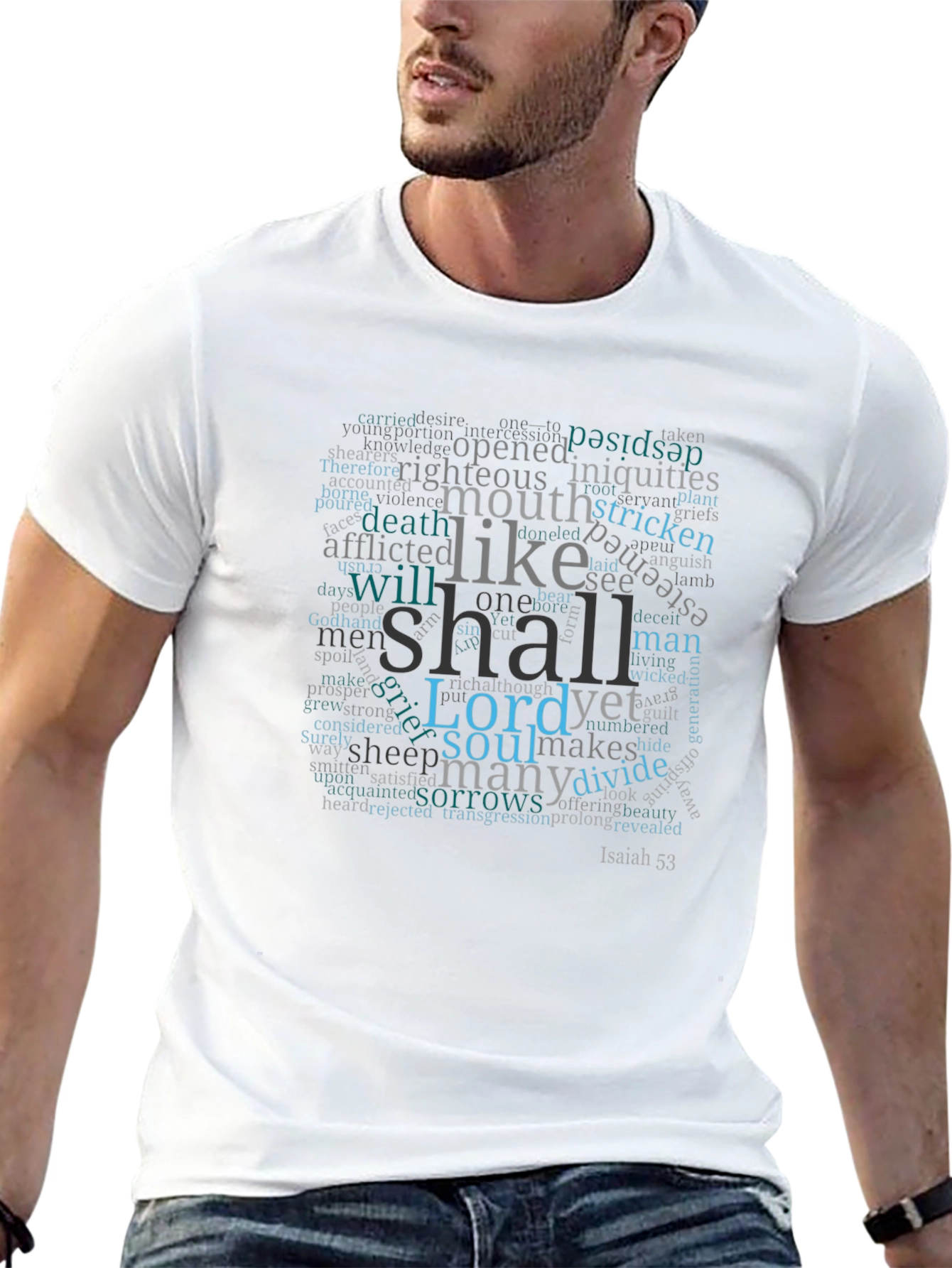 Isaiah 53 Christian Word Art T-Shirt