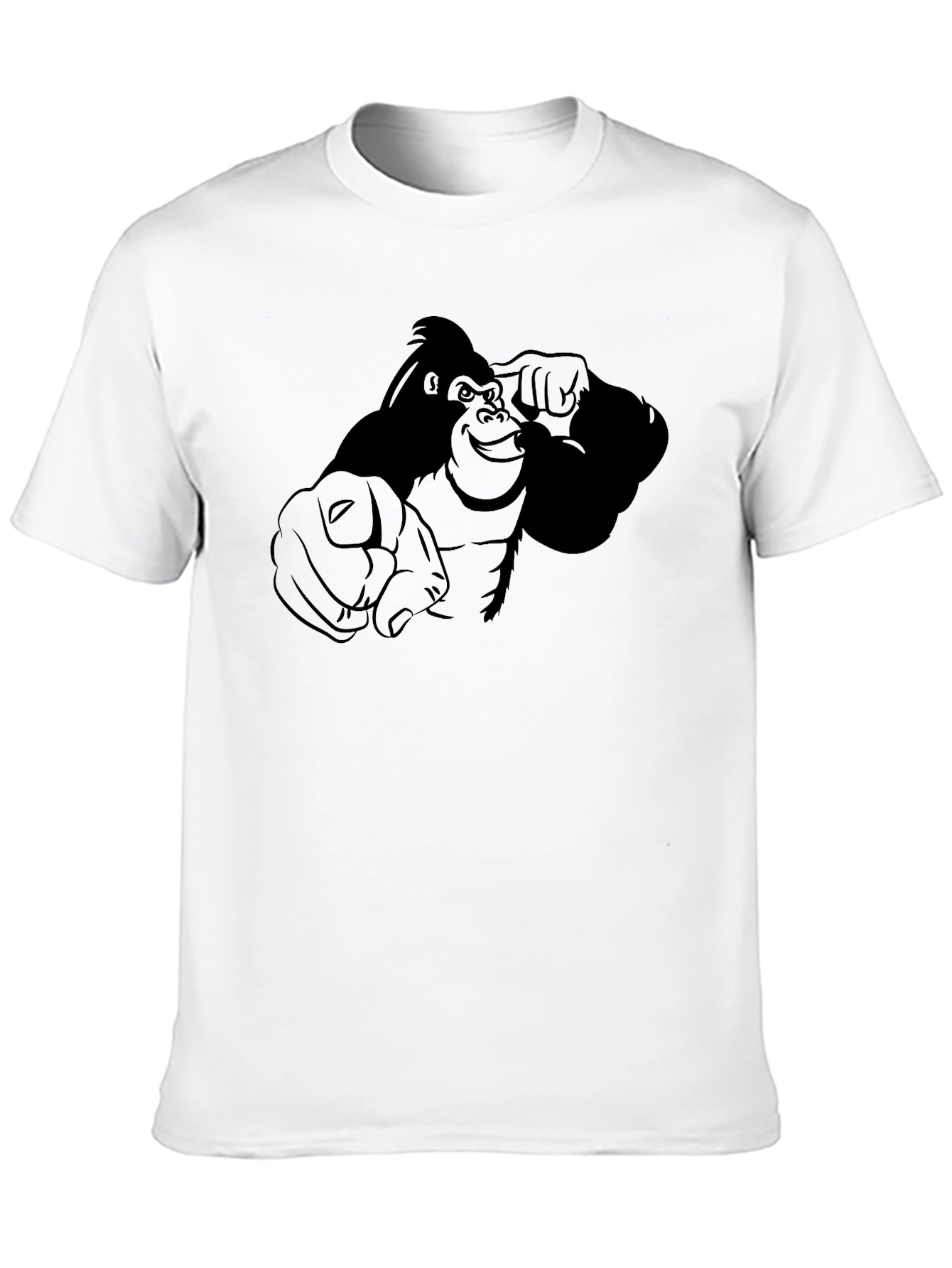 Pointing Gorilla Graphic Tee - Black Cotton Blend