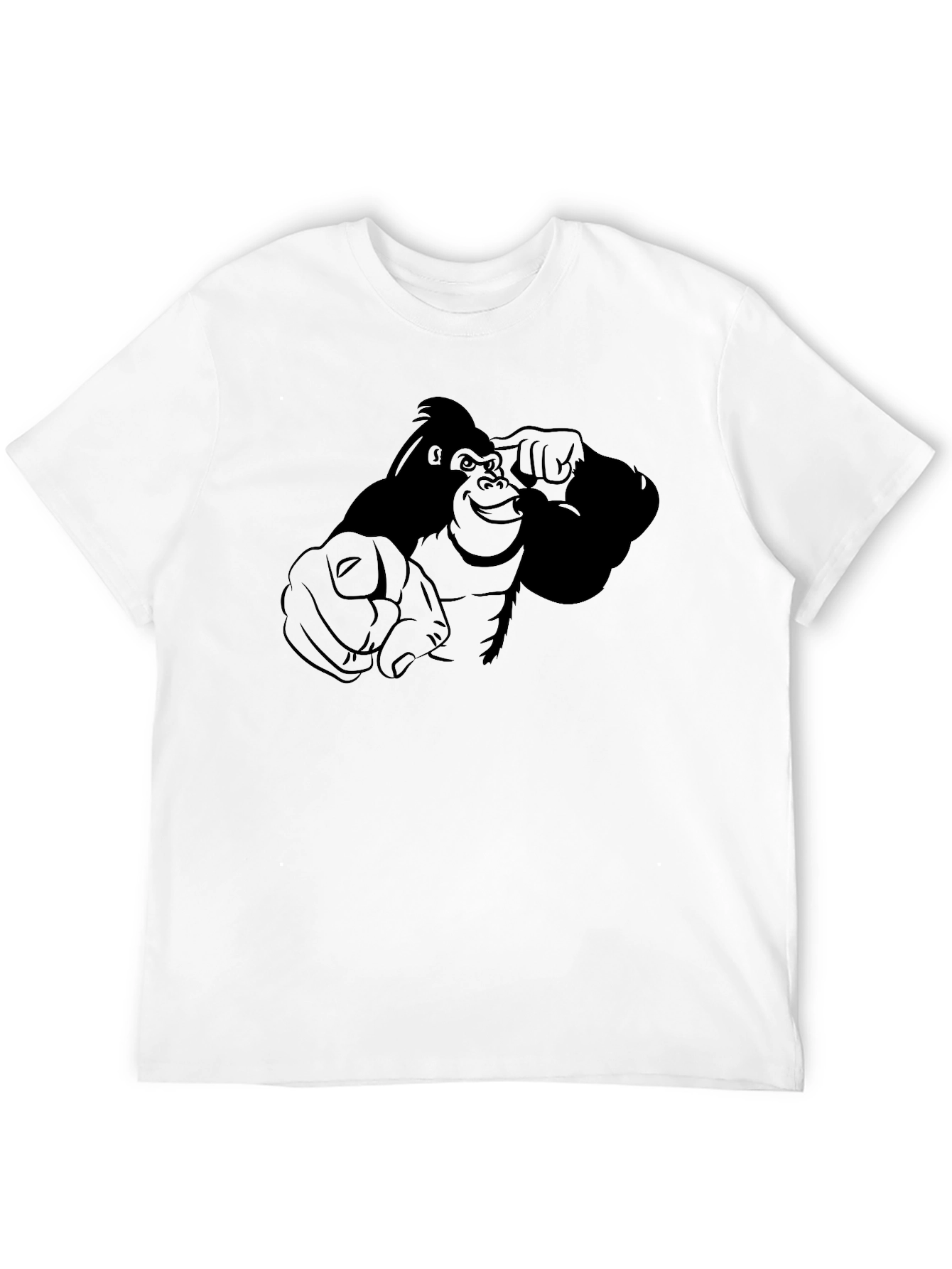 Pointing Gorilla Graphic Tee - Black Cotton Blend