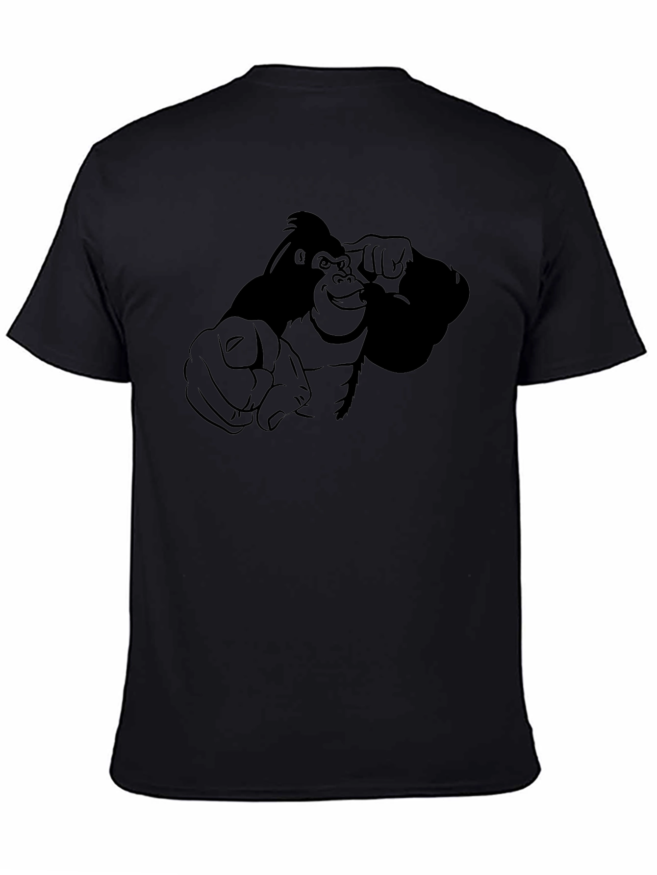Pointing Gorilla Graphic Tee - Black Cotton Blend