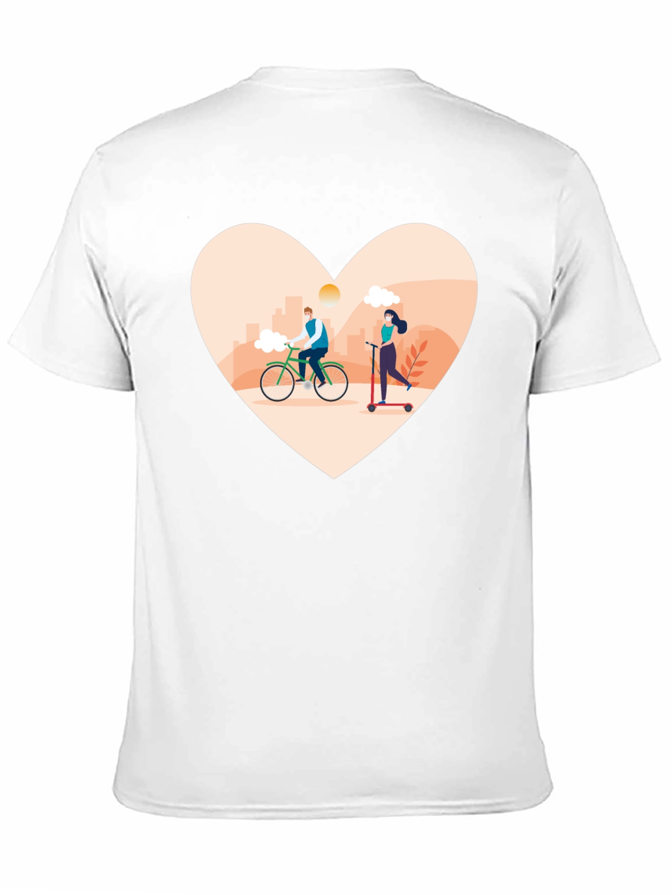 Heart Design T-Shirt - Cyclist & Scooter