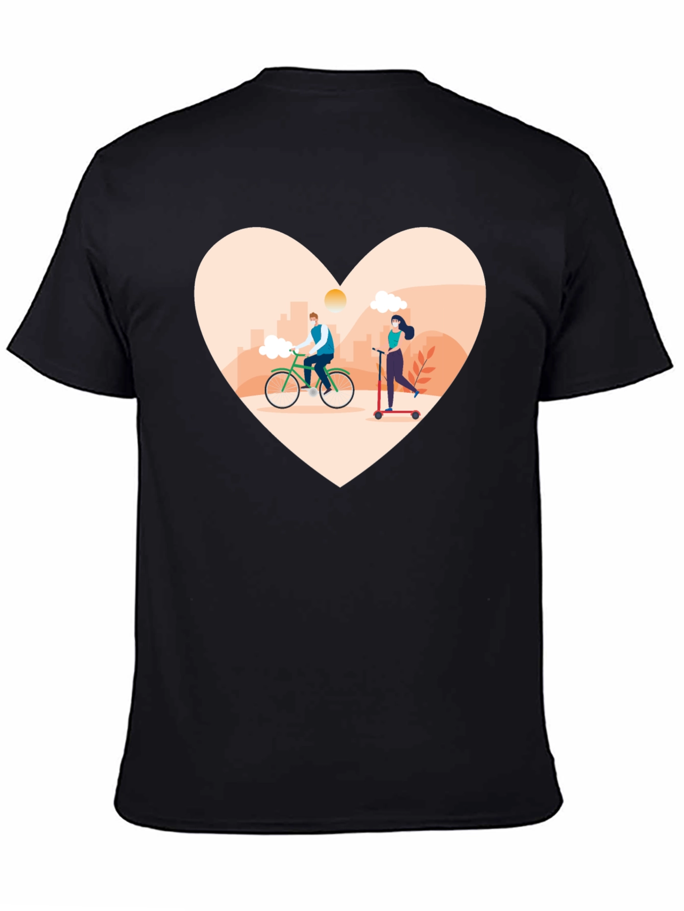 Heart Design T-Shirt - Cyclist & Scooter