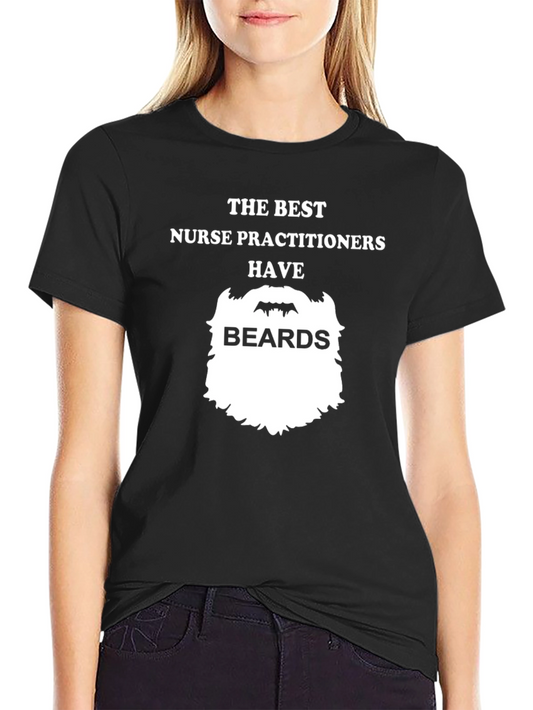 Bearded Nurse Practitioner T-Shirt - Black Cotton Tee