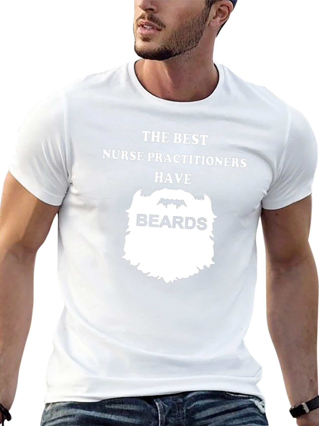 Bearded Nurse Practitioner T-Shirt - Black Cotton Tee