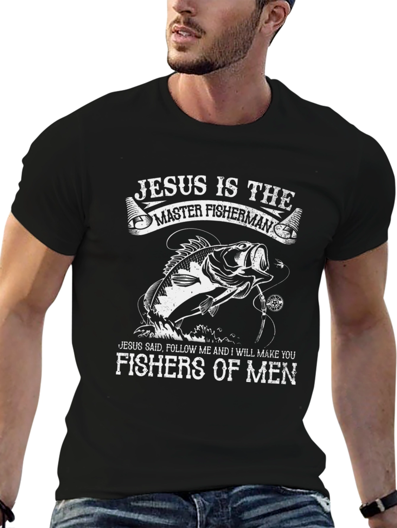Jesus Master Fisherman Graphic T-Shirt