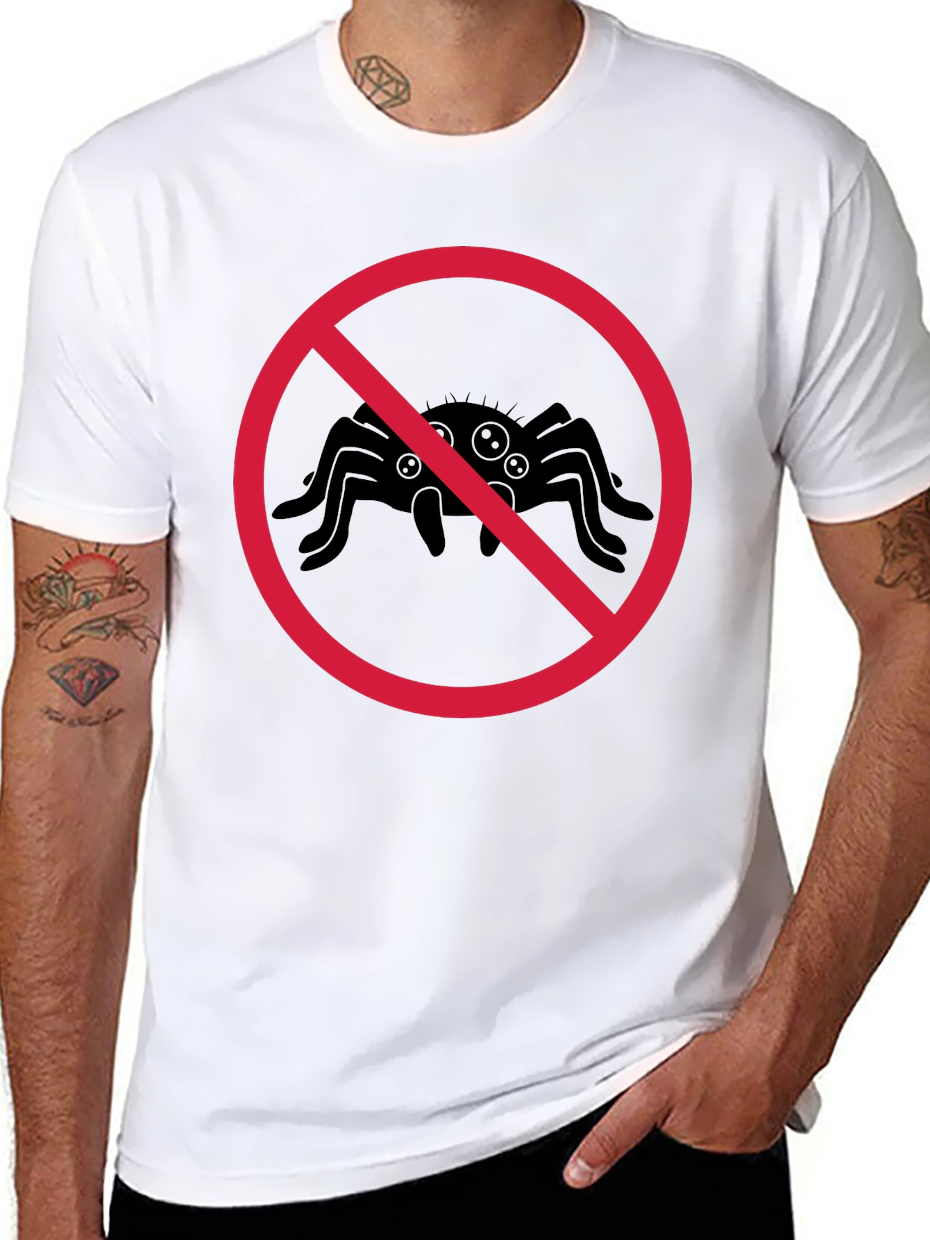 No Spiders T-Shirt - Black Cotton Tee