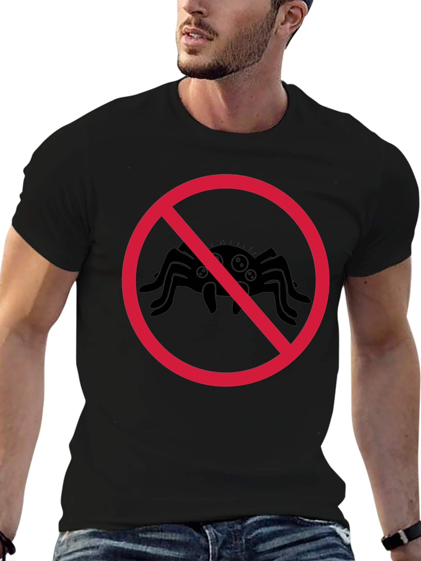 No Spiders T-Shirt - Black Cotton Tee